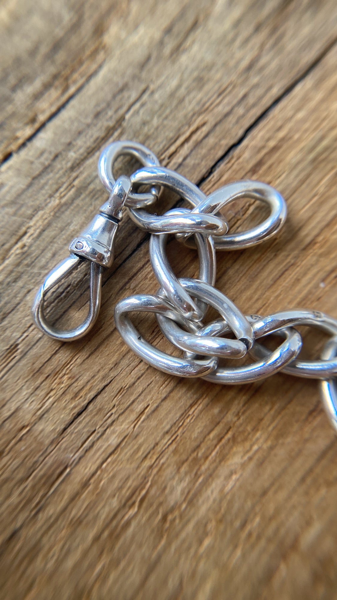 the antique oval link silver bracelet