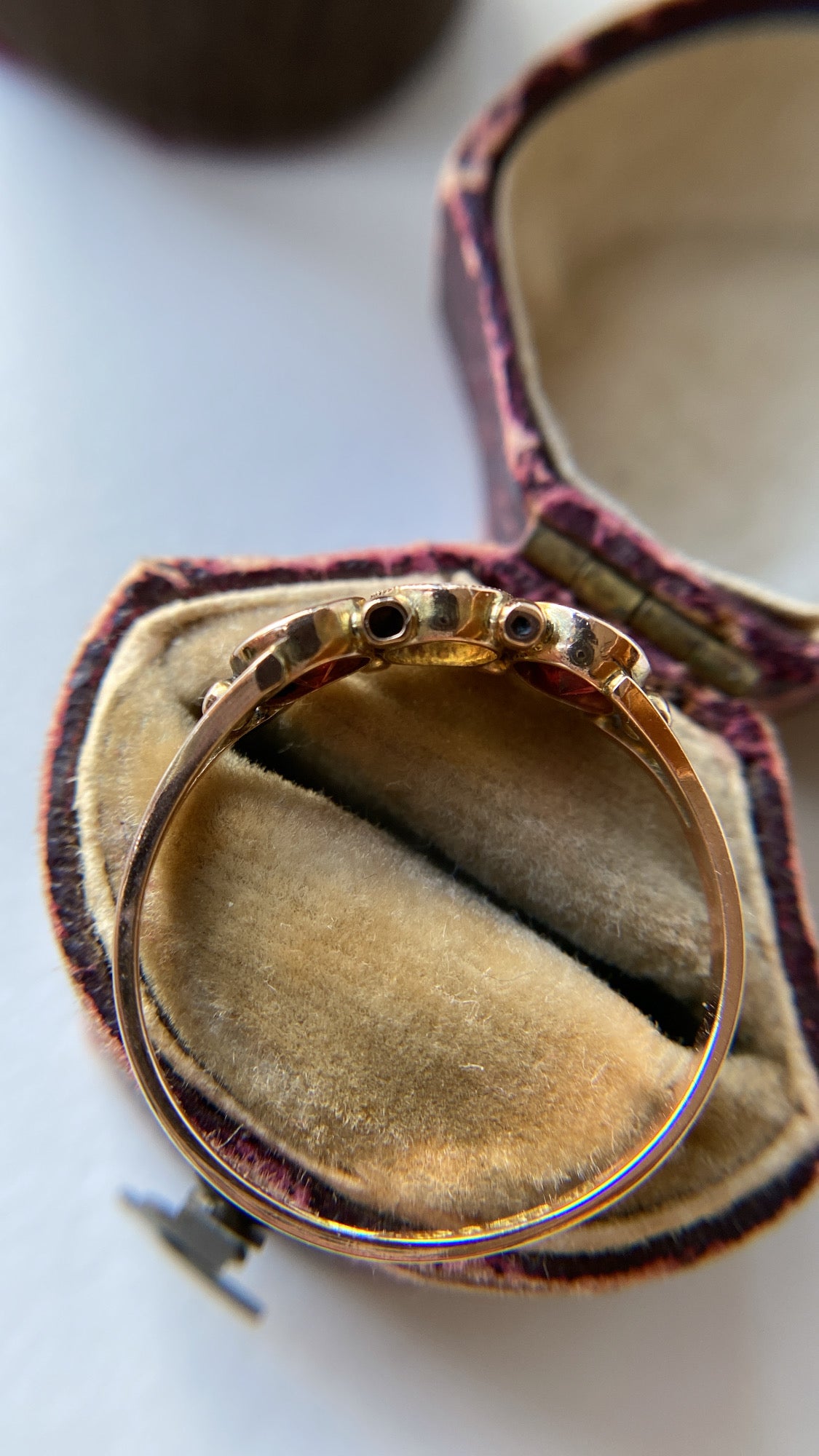 the opal and garnet three stone