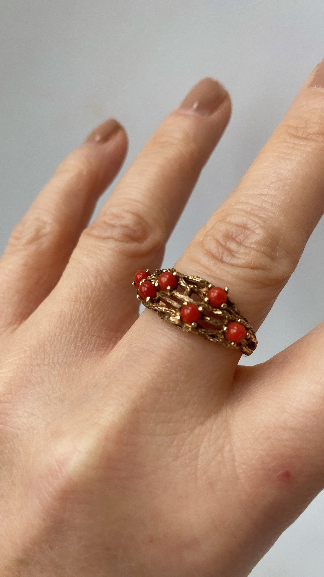 modernist coral ring