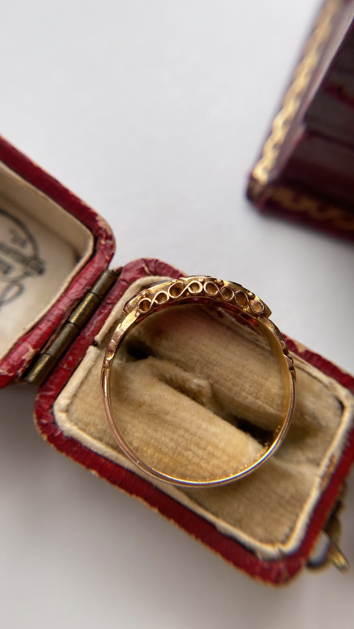the antique garnet half hoop