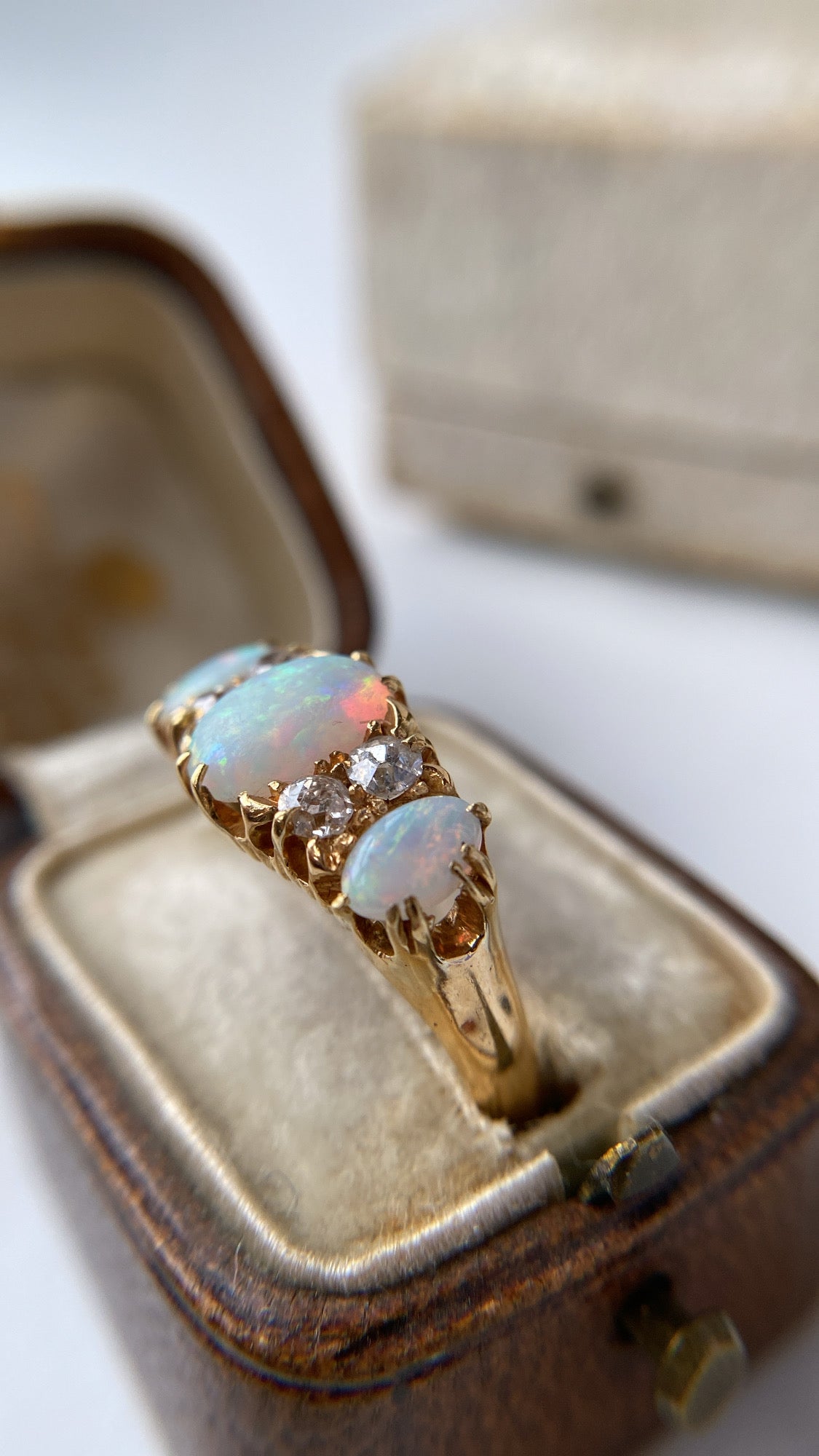 the rainbow opal and diamond ring