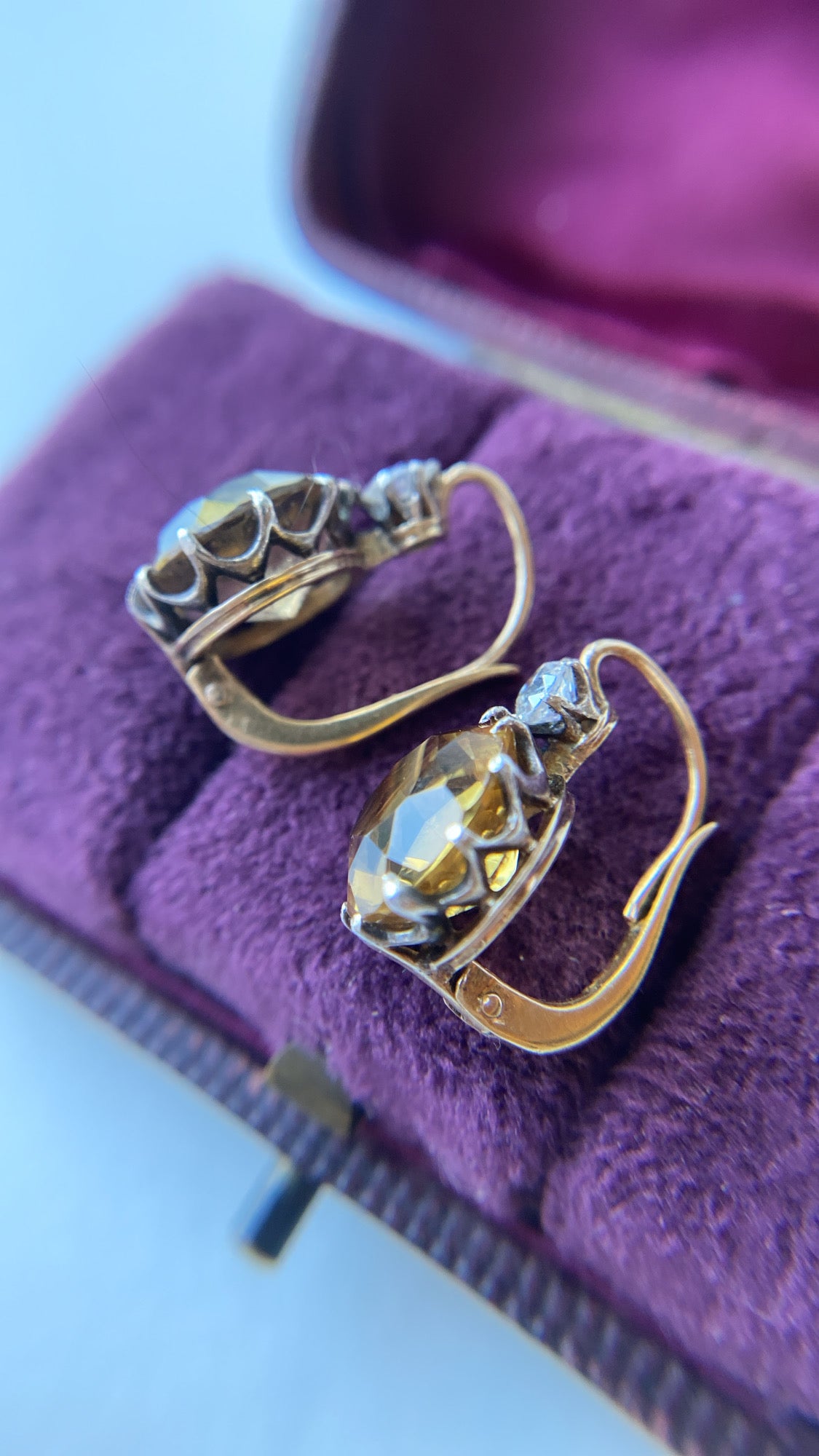 the citrine and diamond dormeuse earrings