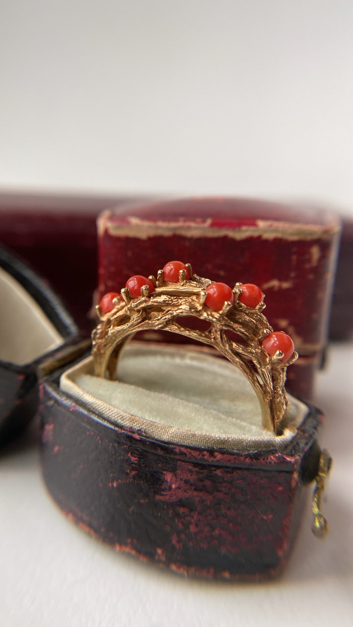 modernist coral ring