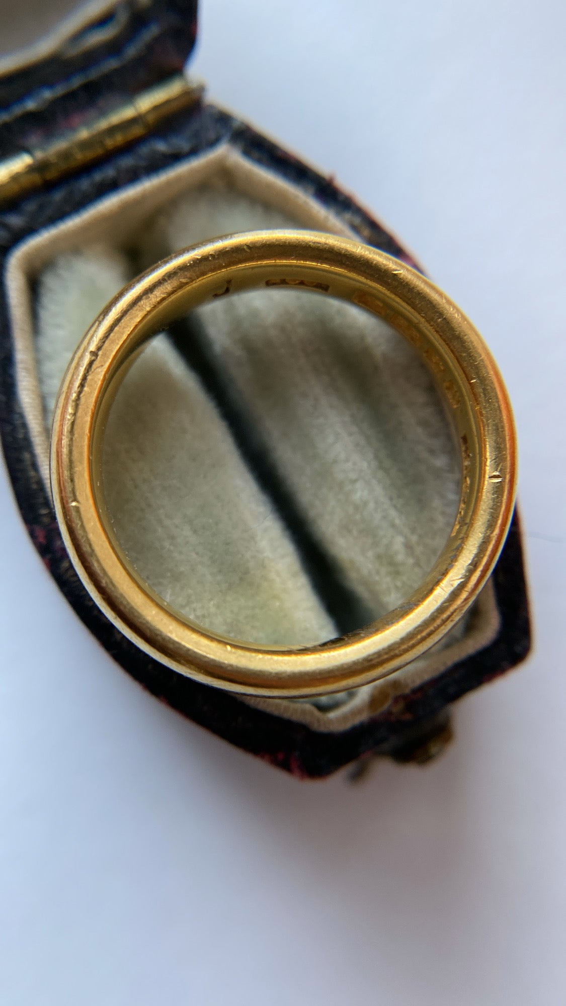 22ct butter gold antique wedding band