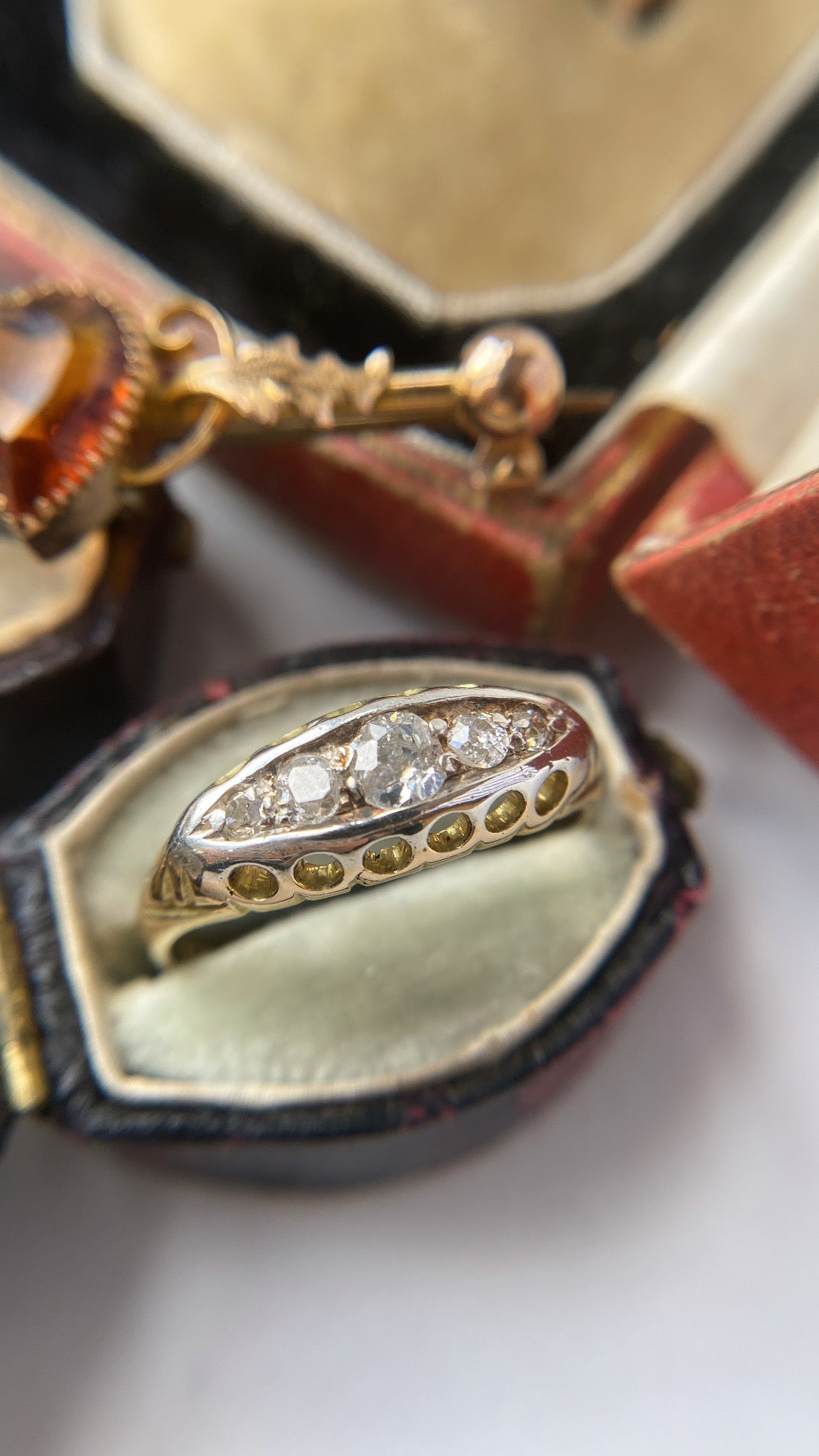 antique diamond boat ring