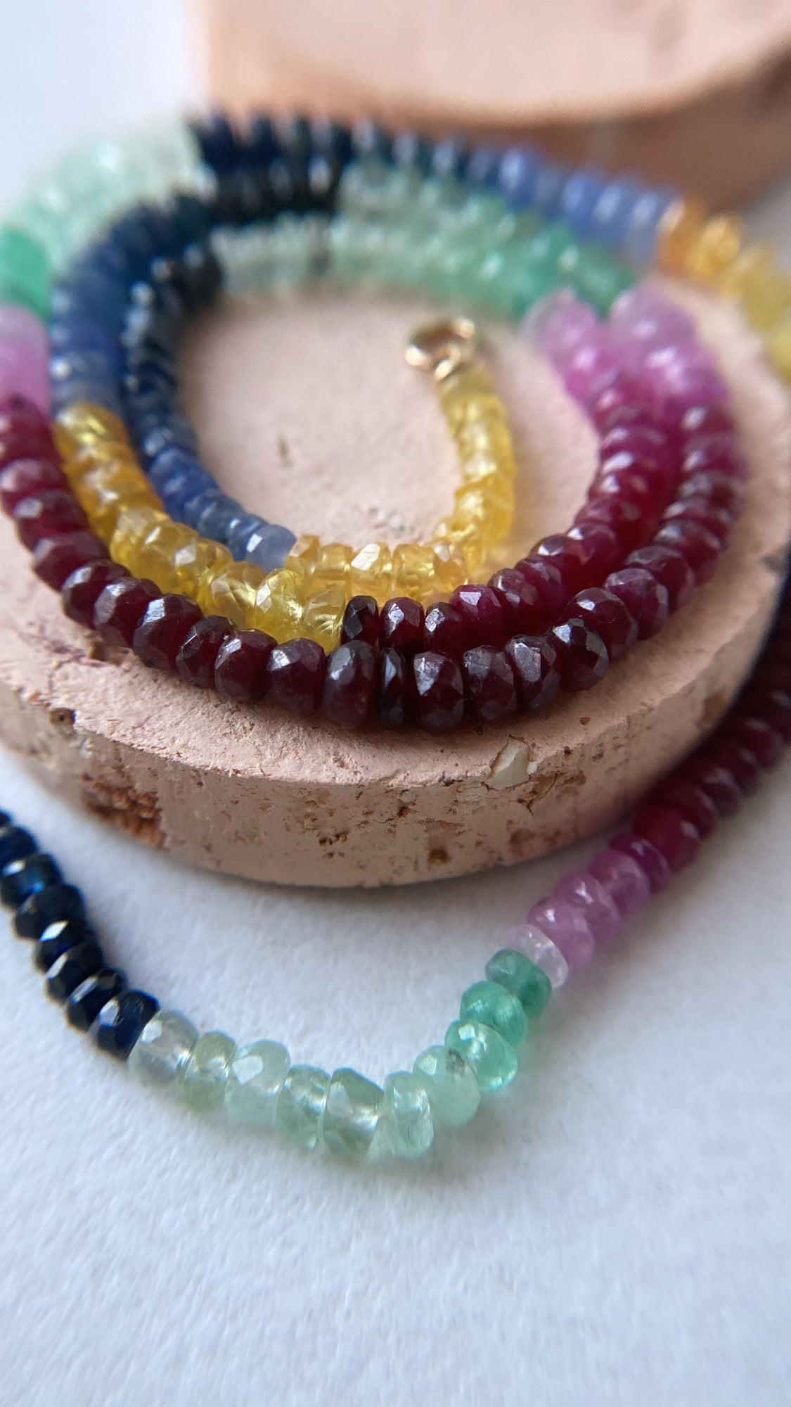 rainbow gem bead necklace
