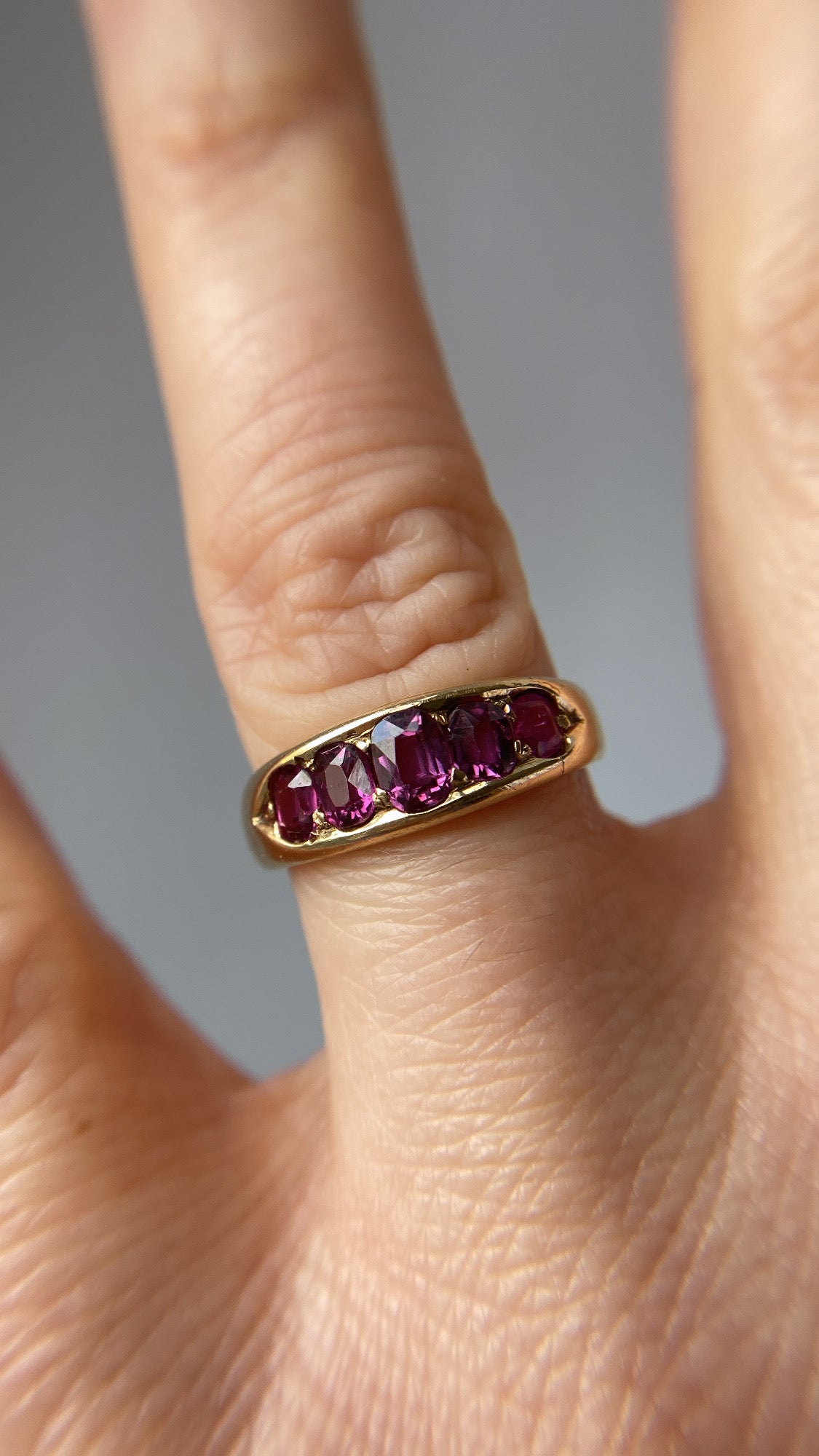 the five stone ruby ring