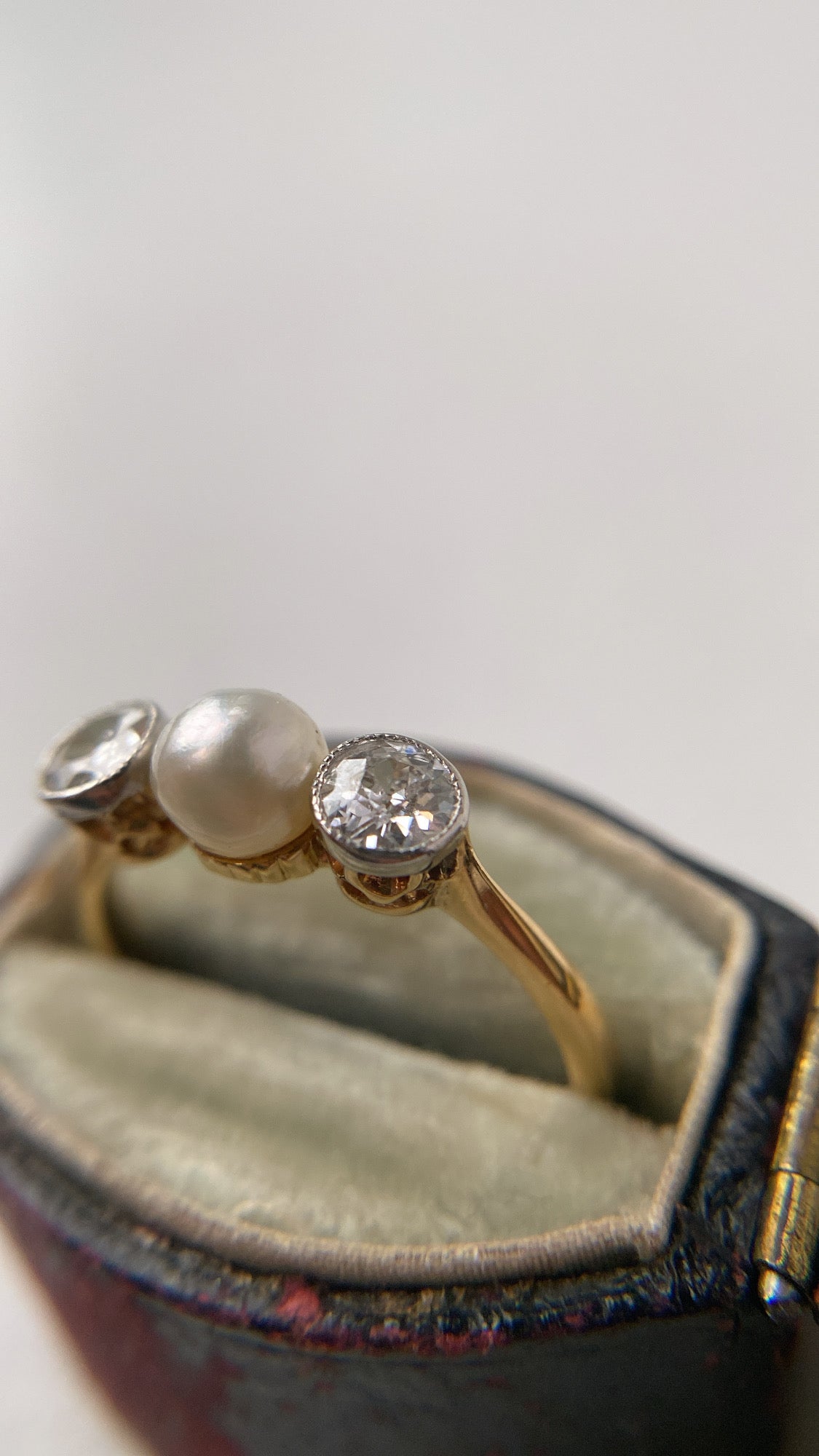 the pearl and diamond ring