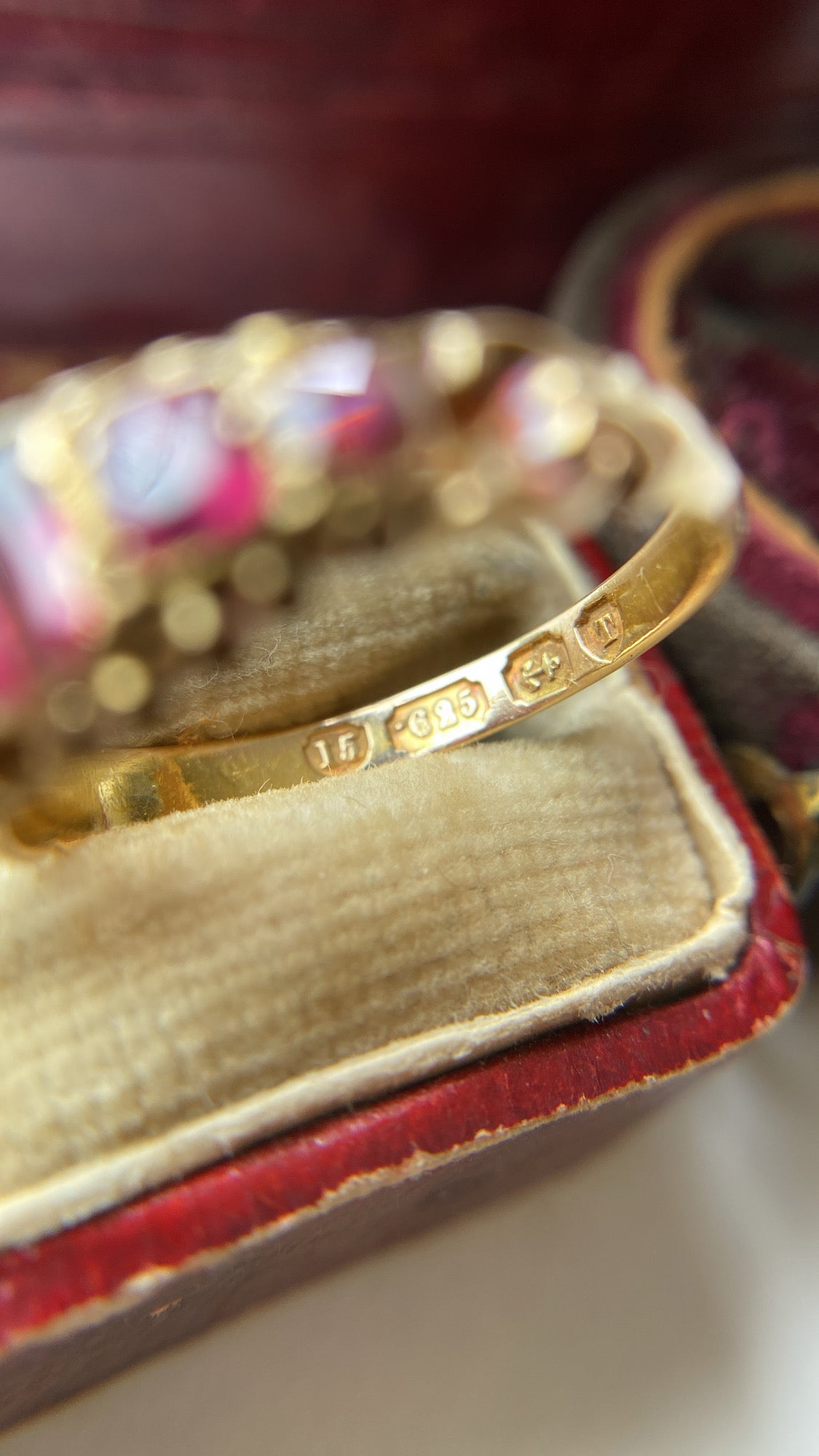 the antique garnet half hoop