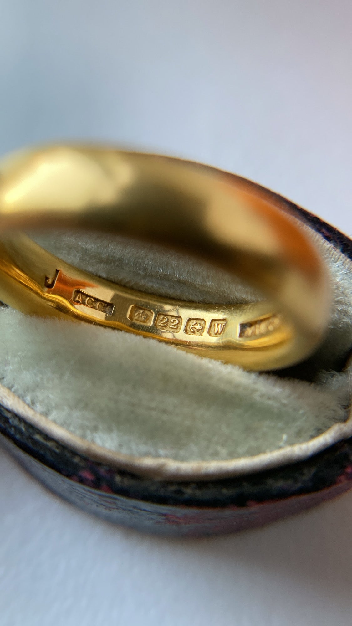 22ct butter gold antique wedding band