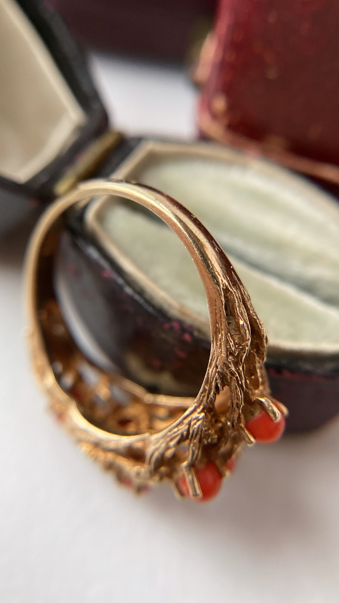 modernist coral ring