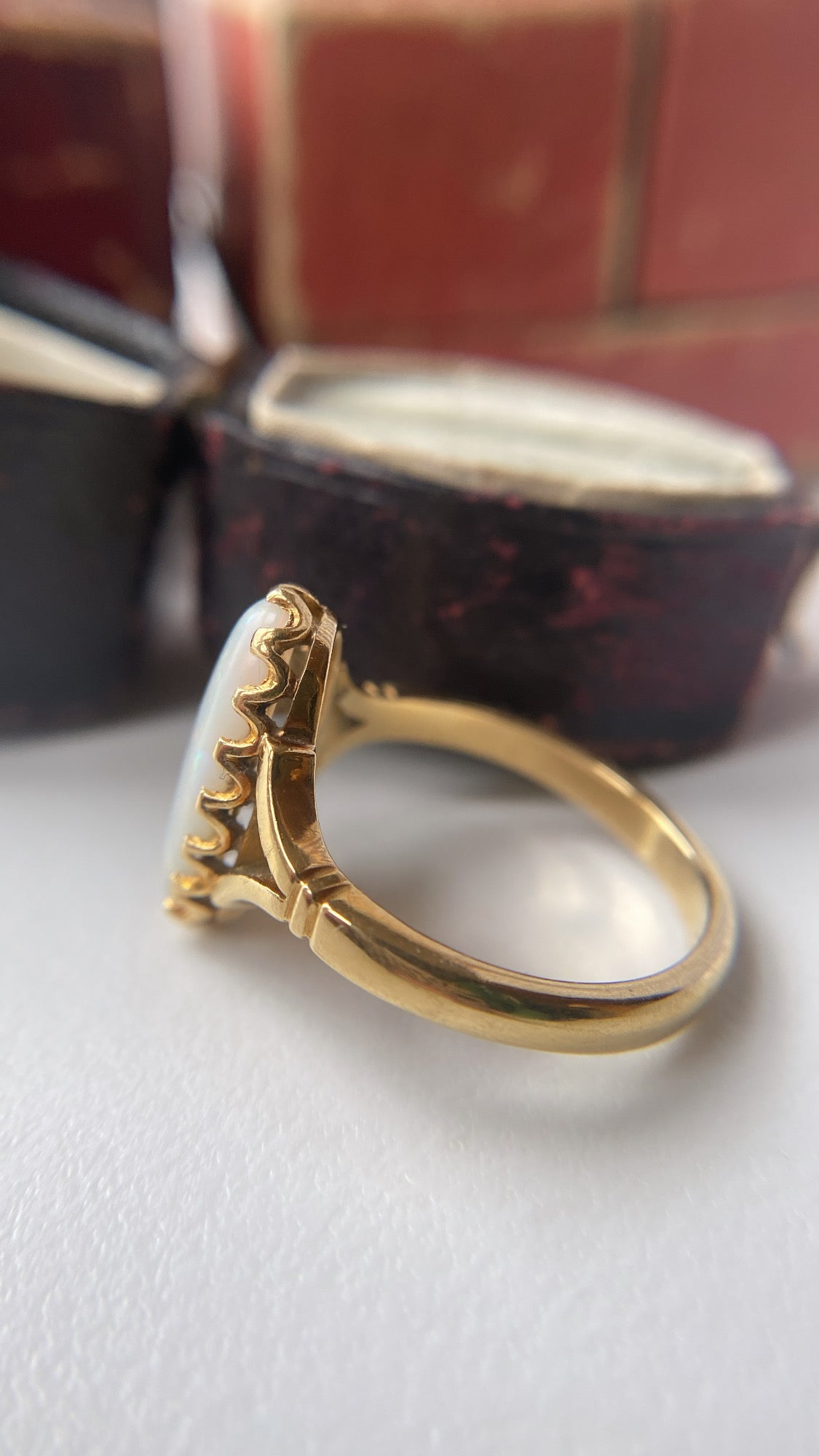 early 20th century opal cabochon ring