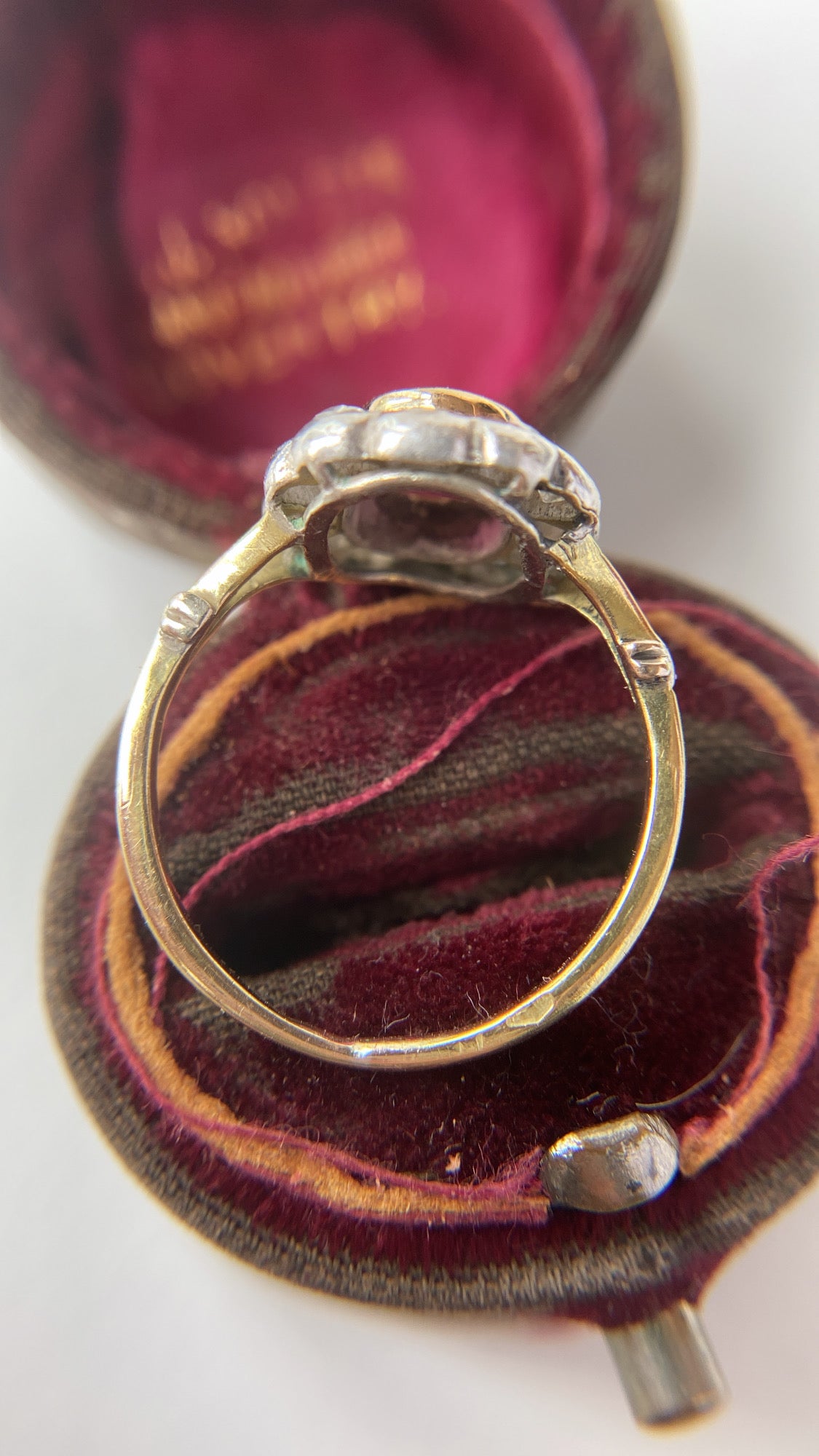 antique ruby and diamond cluster