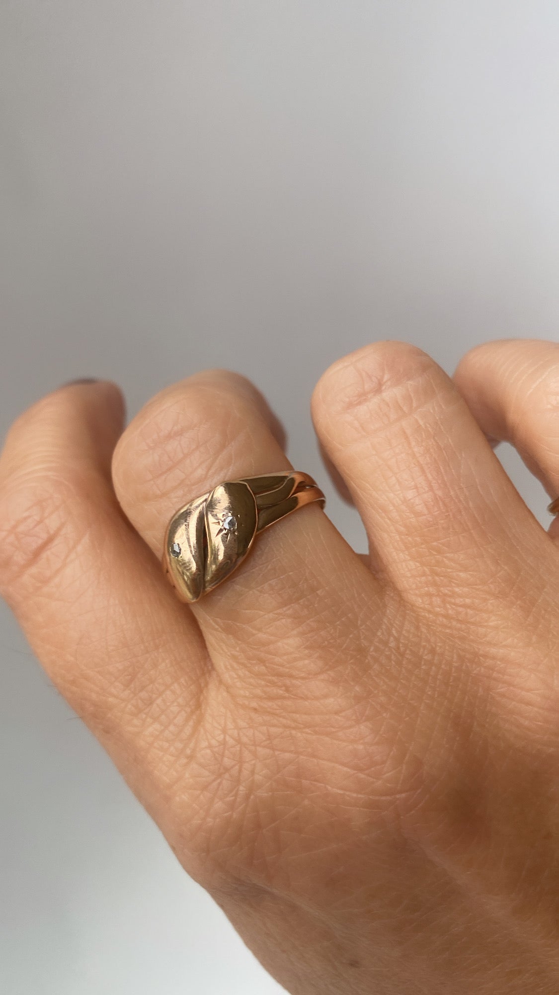 antique double snake ring