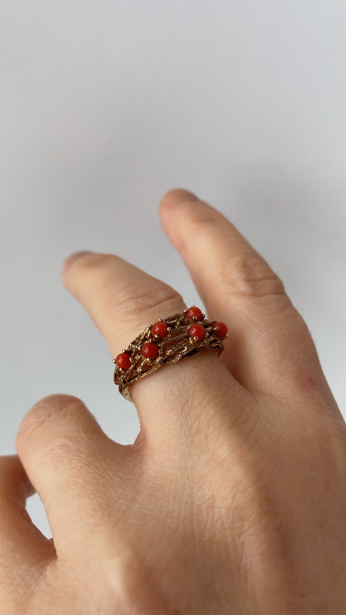 modernist coral ring