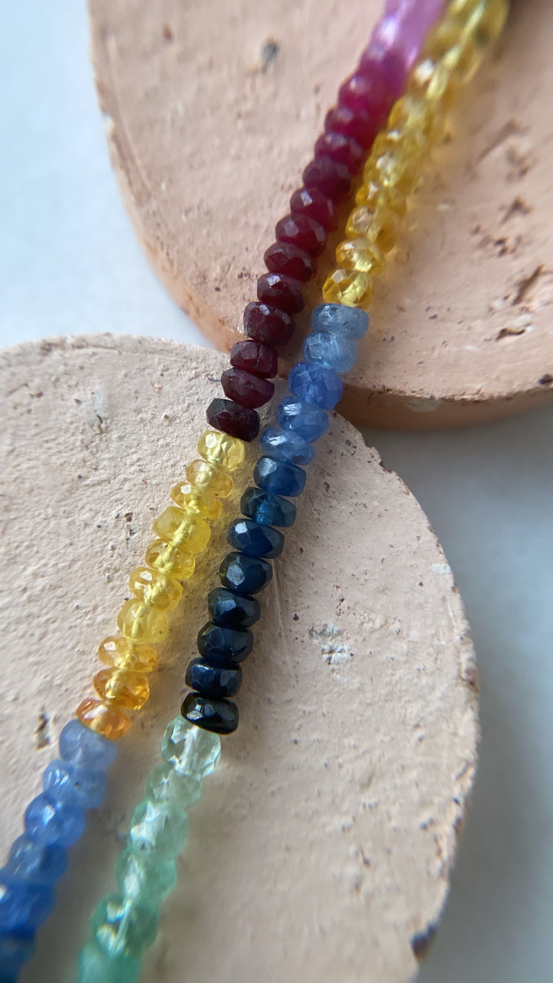 rainbow gem bead necklace