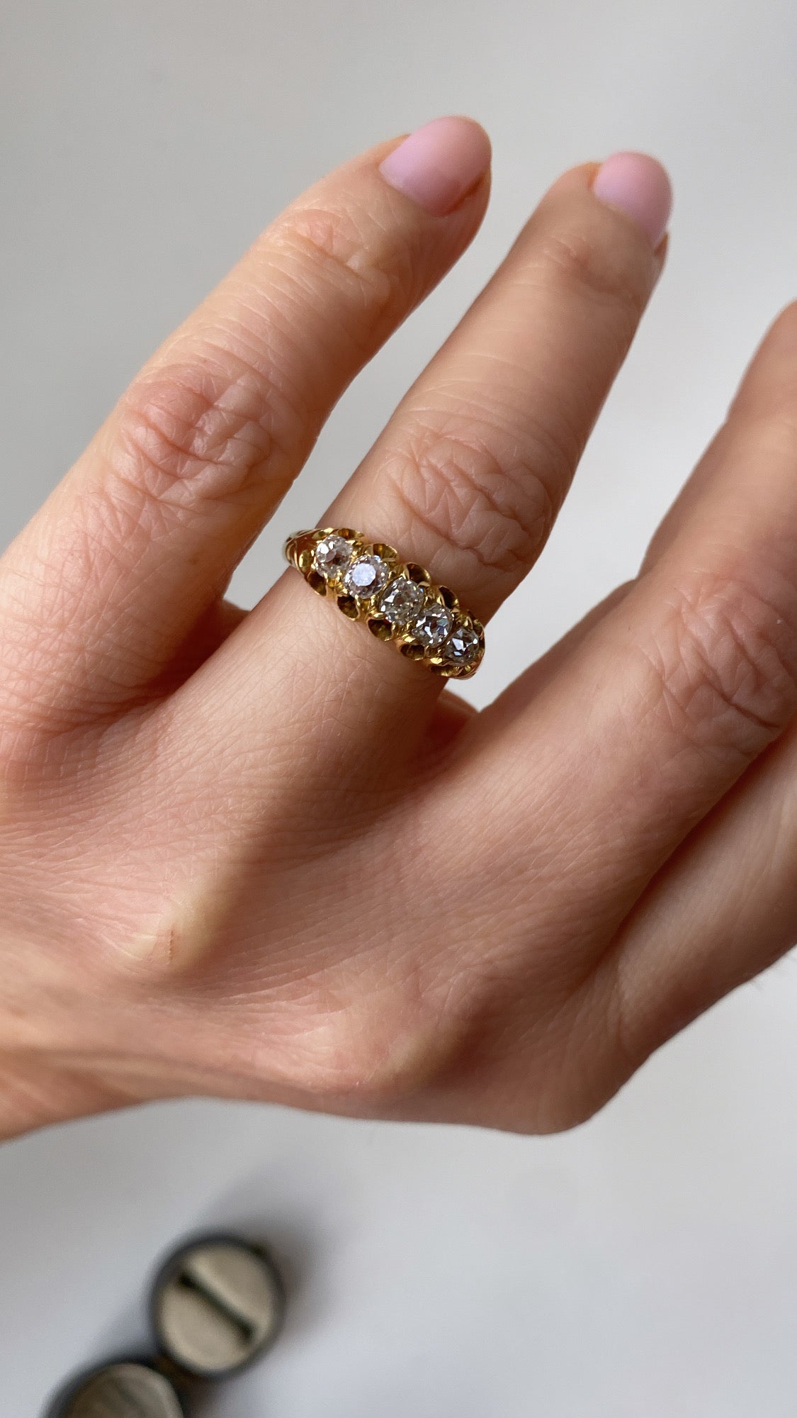 the chunky five stone diamond band