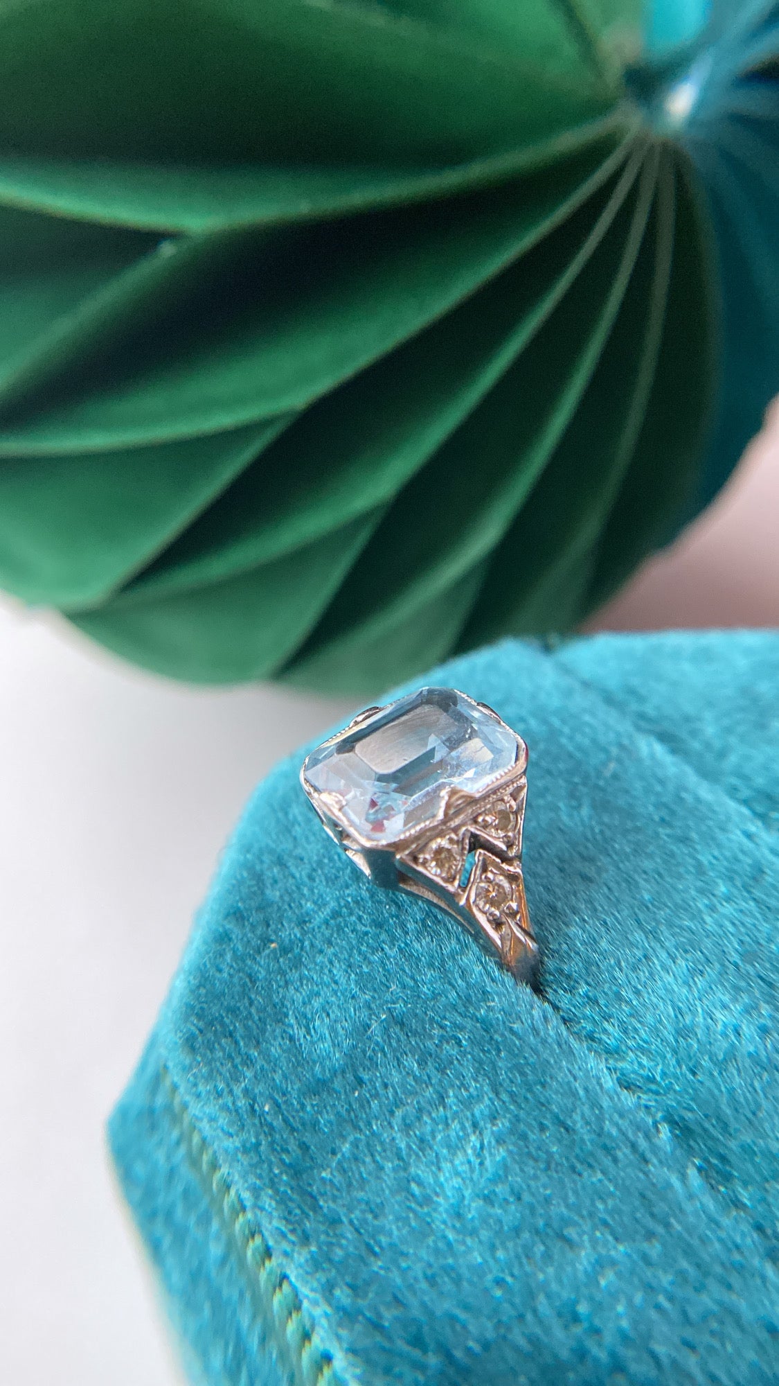 the art deco inspired aquamarine