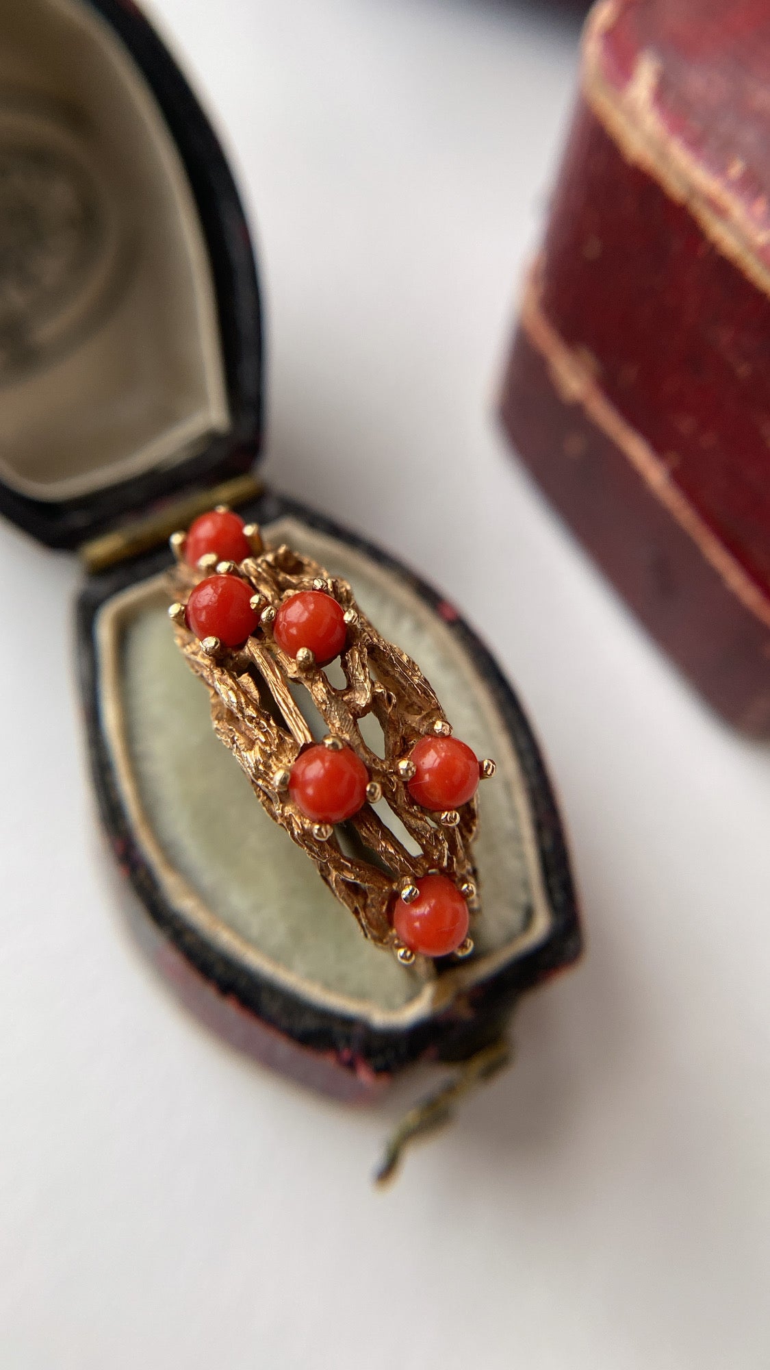 modernist coral ring