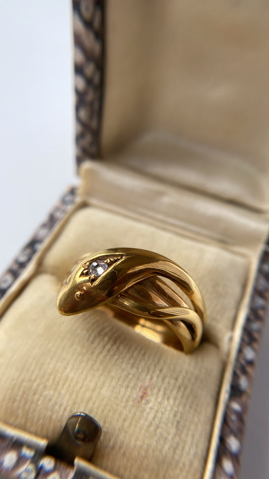 antique diamond snake ring