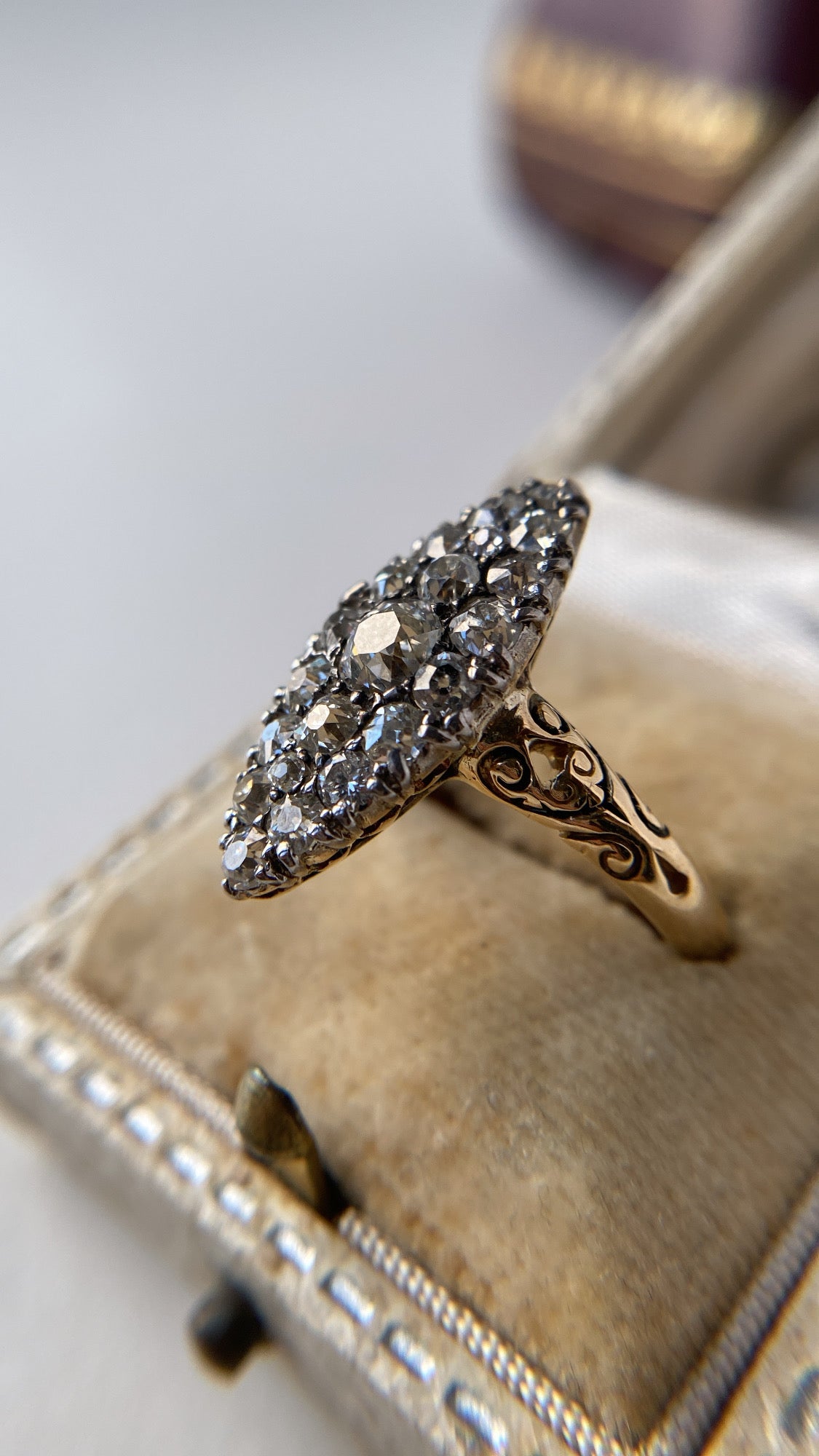 the old mine cut diamond navette