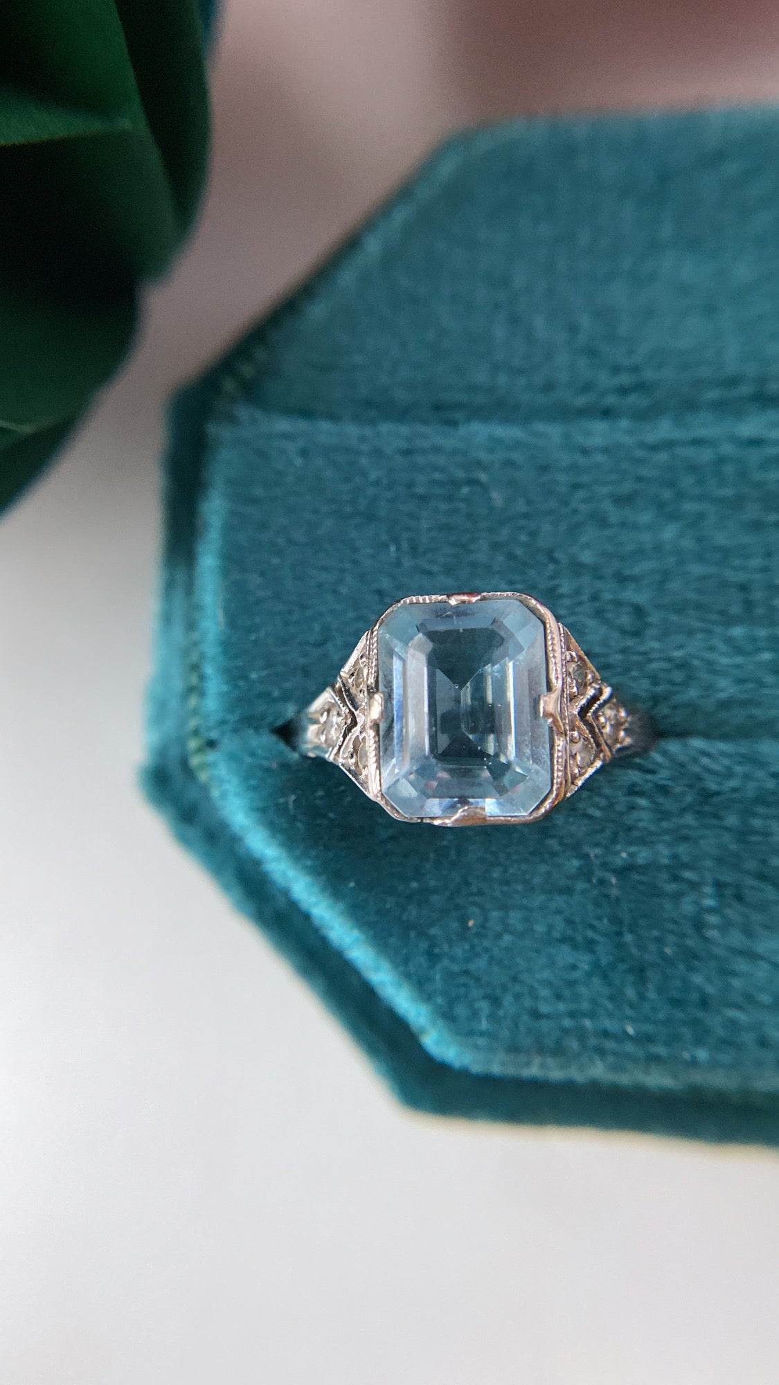 the art deco inspired aquamarine