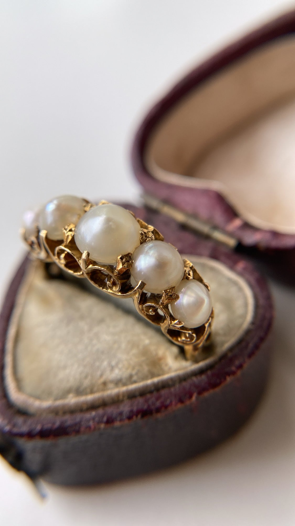 antique Victorian pearl half hoop