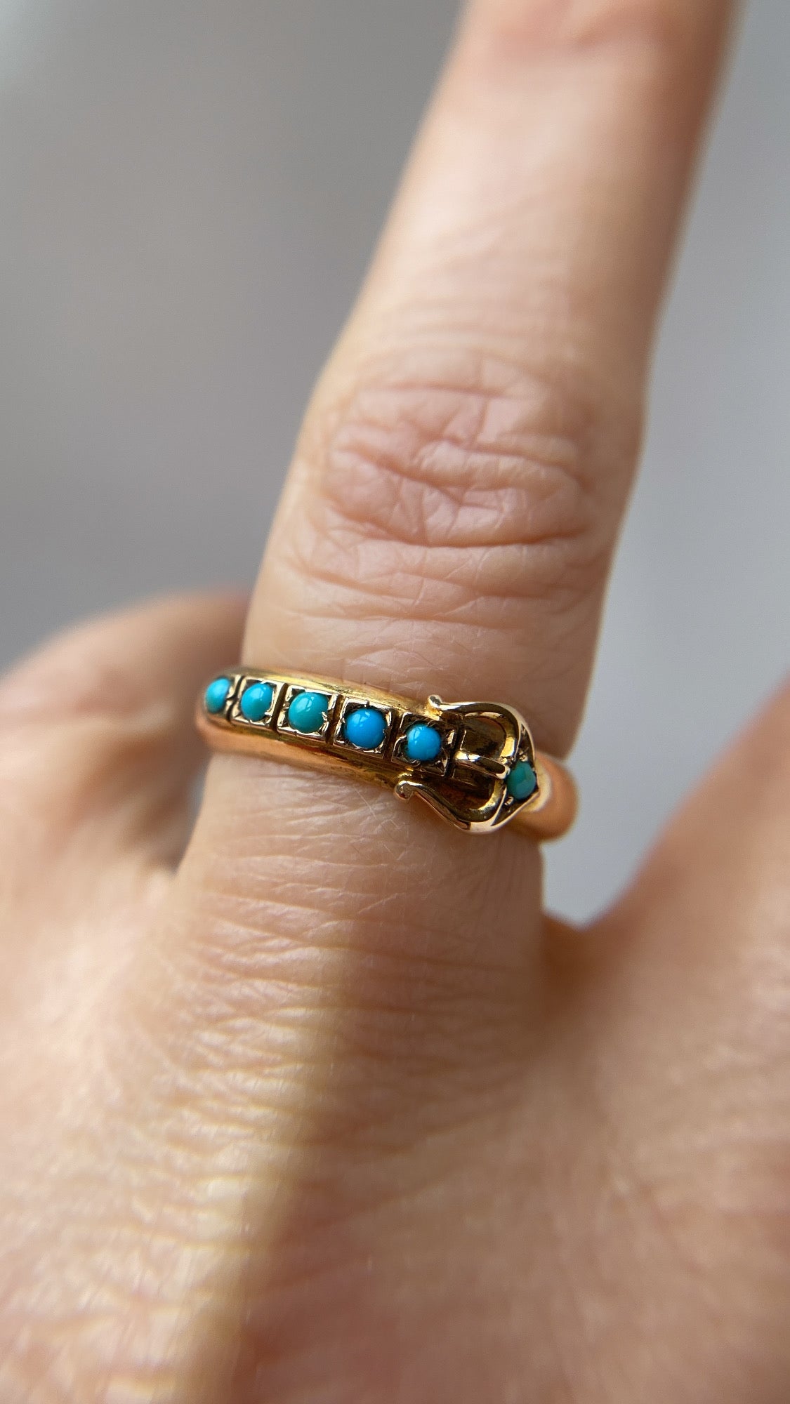the antique turquoise buckle ring