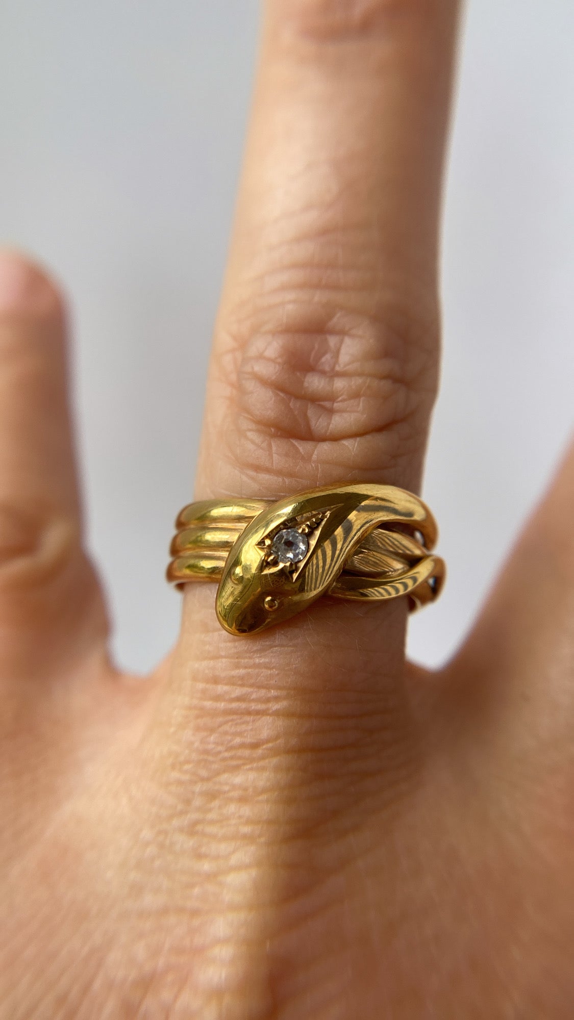 antique diamond snake ring