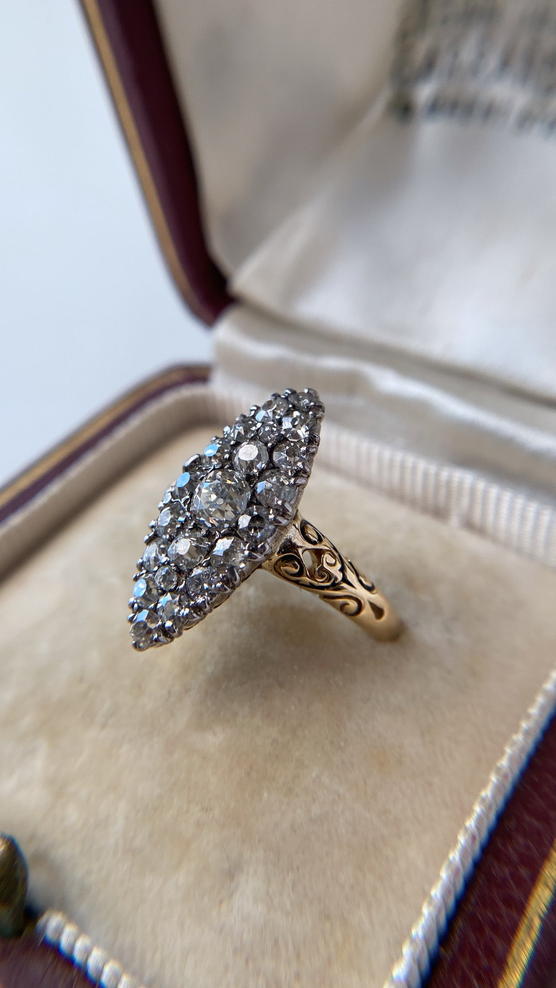 the old mine cut diamond navette