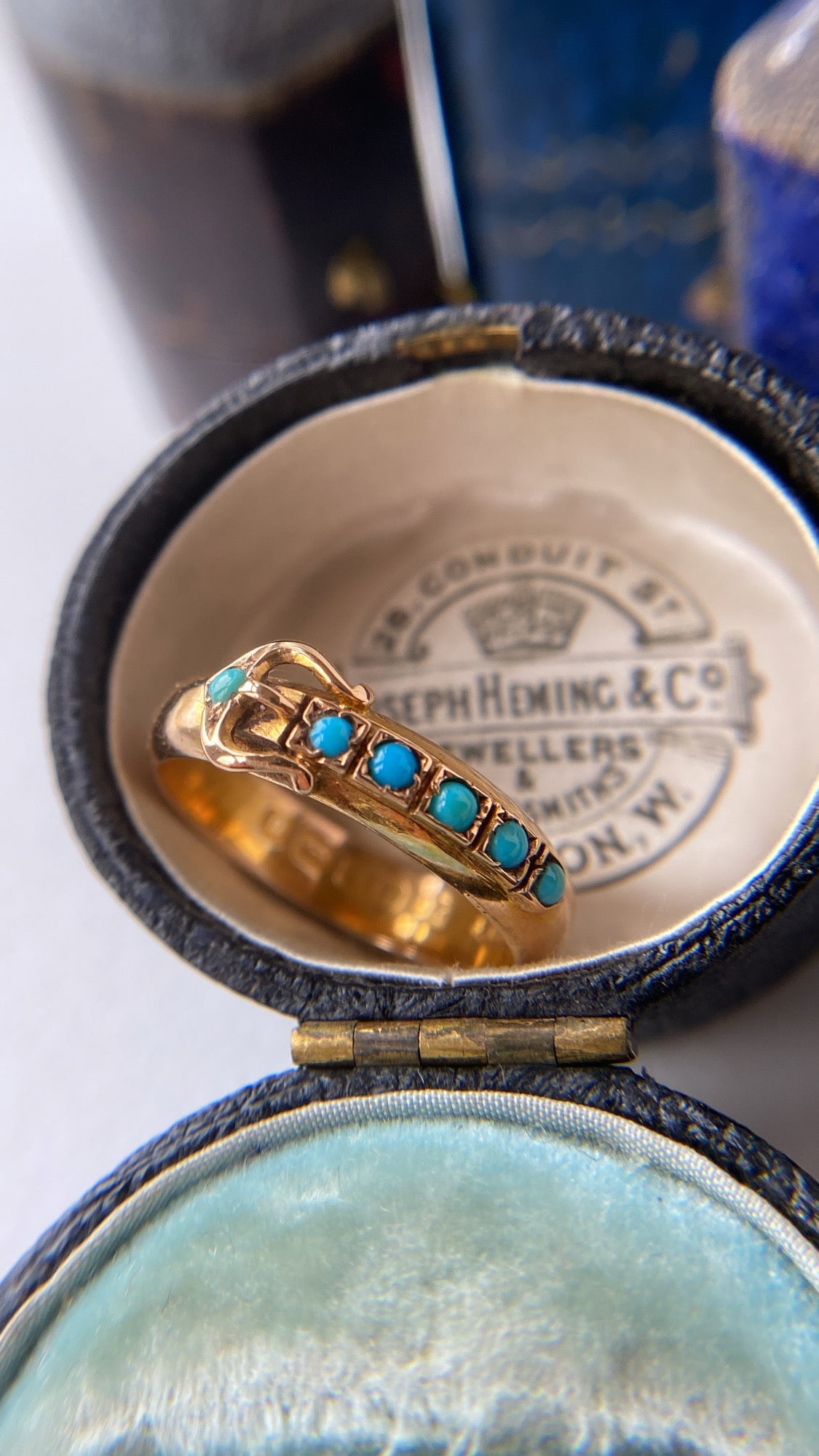 the antique turquoise buckle ring