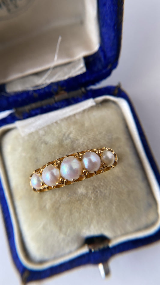 the Victorian pearl half hoop