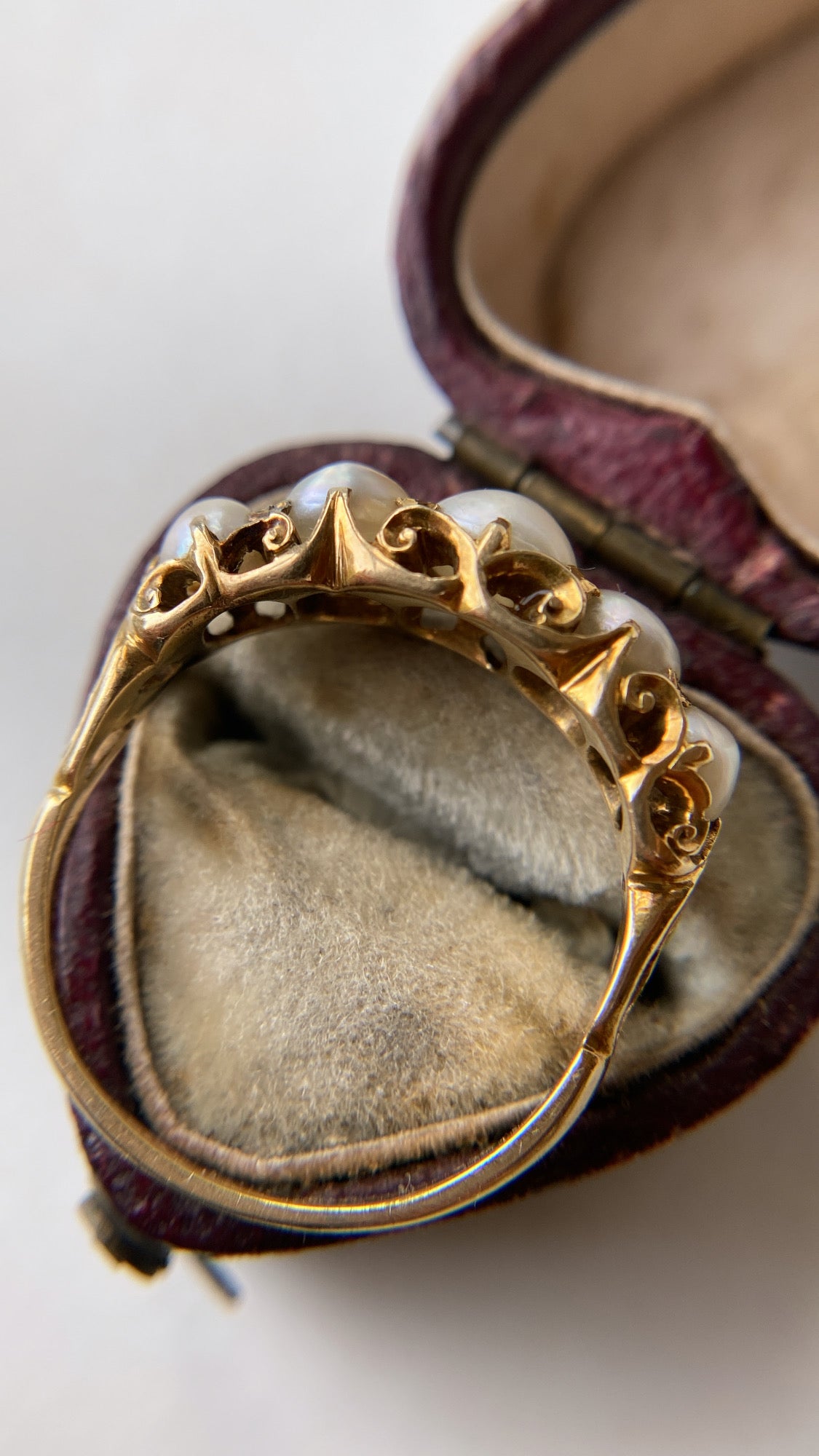 antique Victorian pearl half hoop