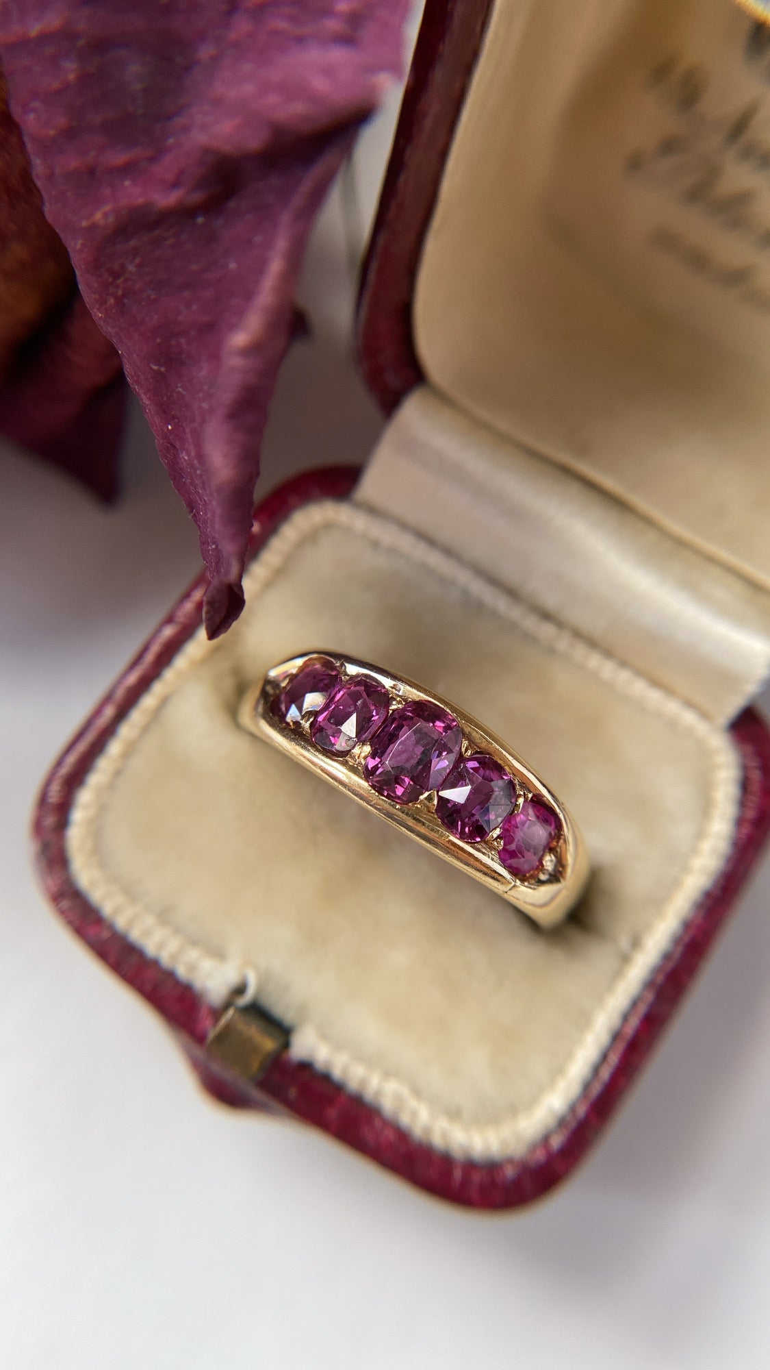 the five stone ruby ring