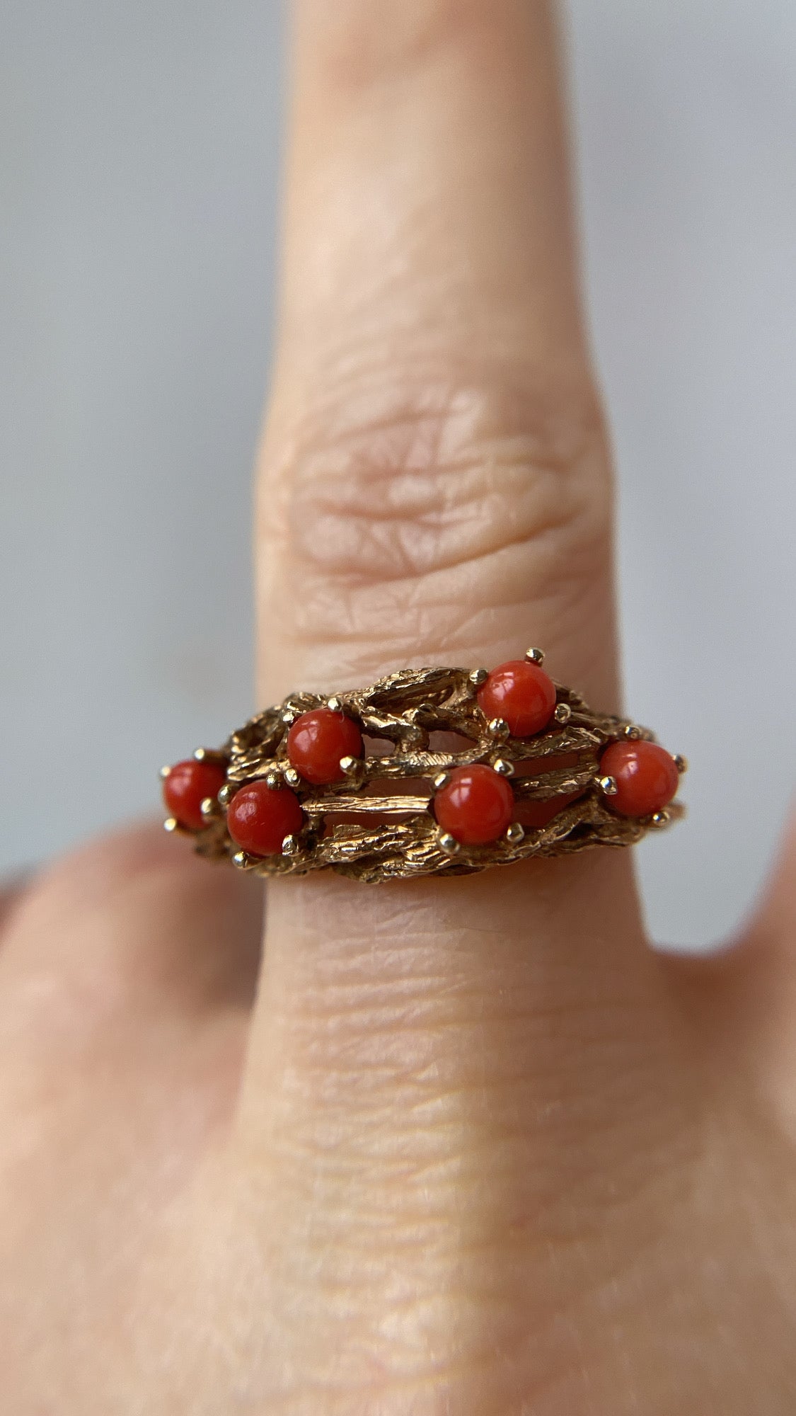 modernist coral ring