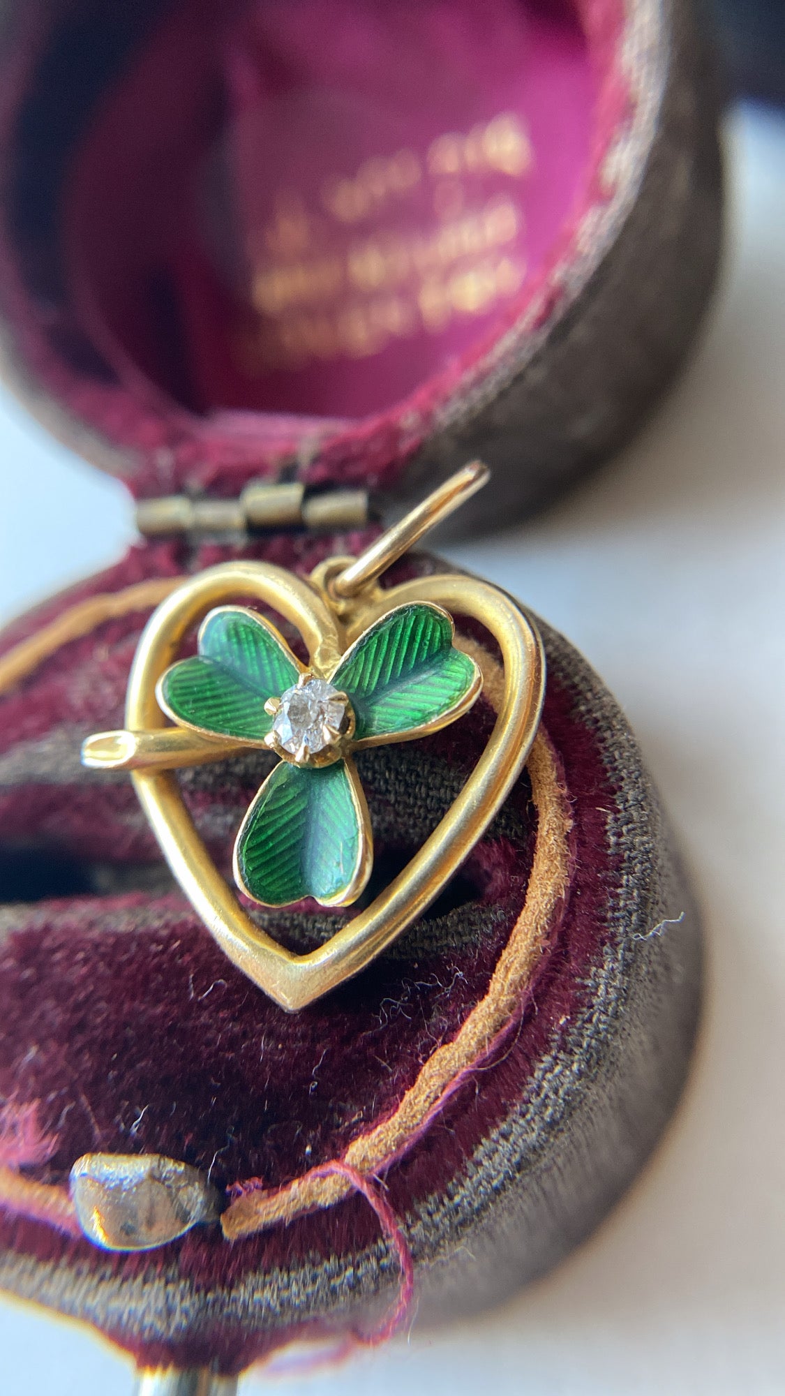 the enamel and diamond heart pendant // on hold// reserved