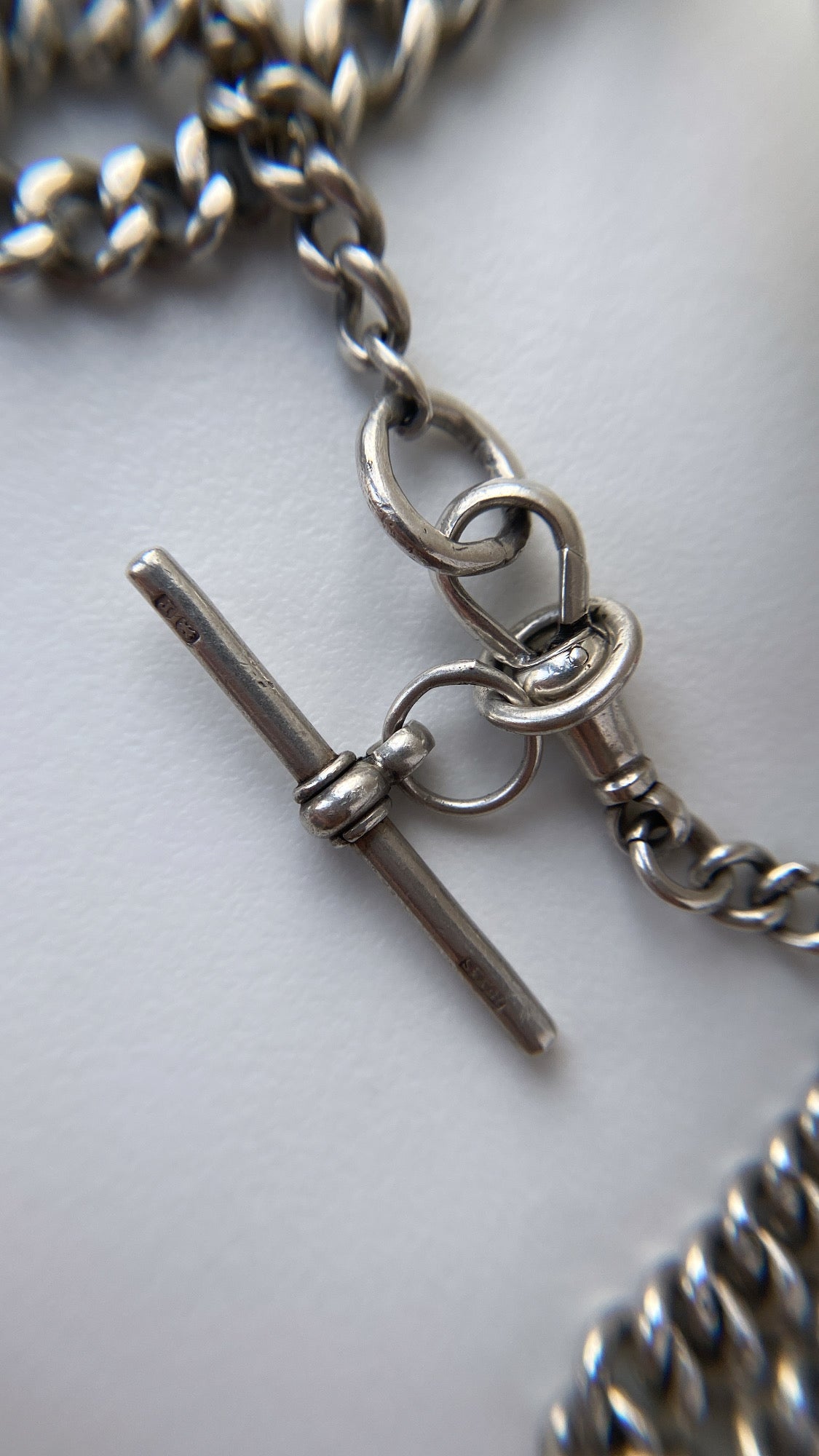antique sterling silver double Albert chain