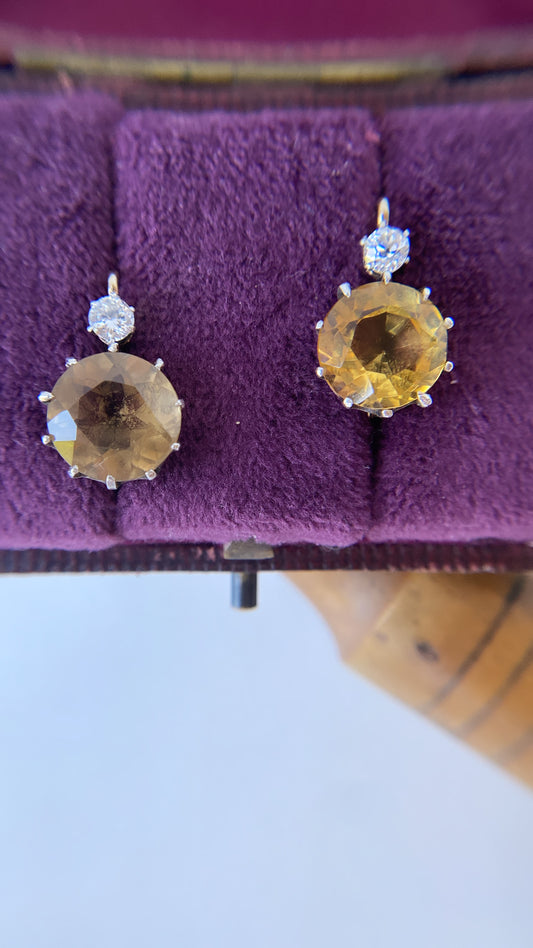 the citrine and diamond dormeuse earrings
