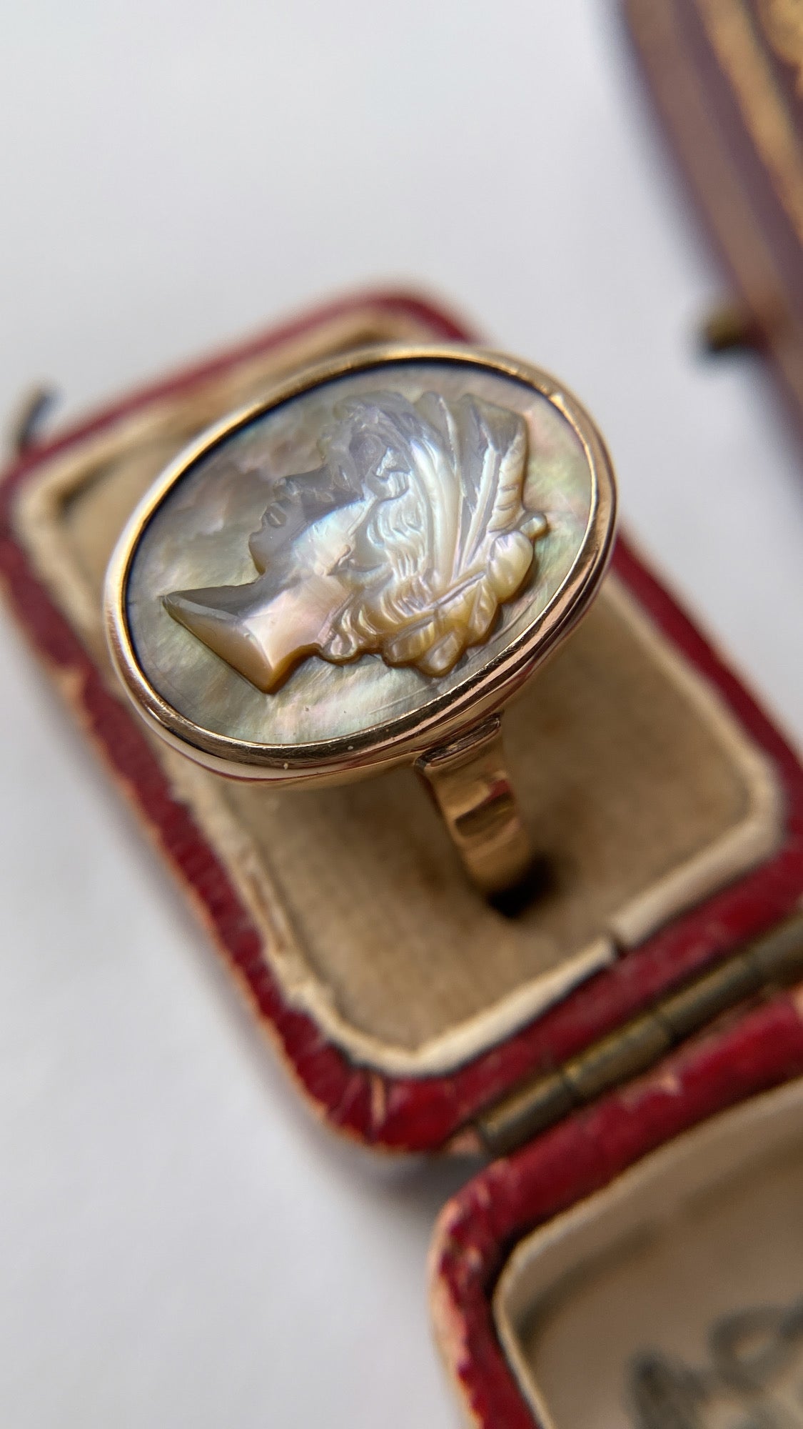 the mother of pearl cameo ring