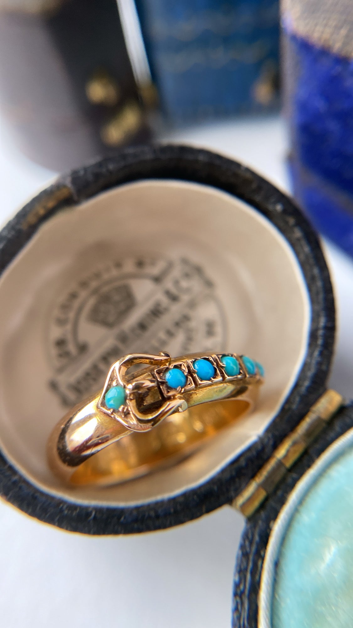 the antique turquoise buckle ring