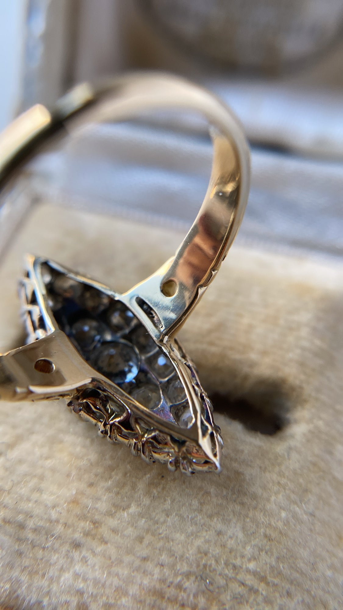 the old mine cut diamond navette