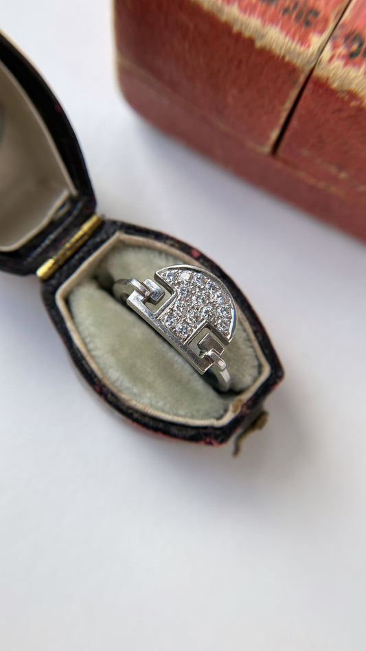 the diamond half moon ring