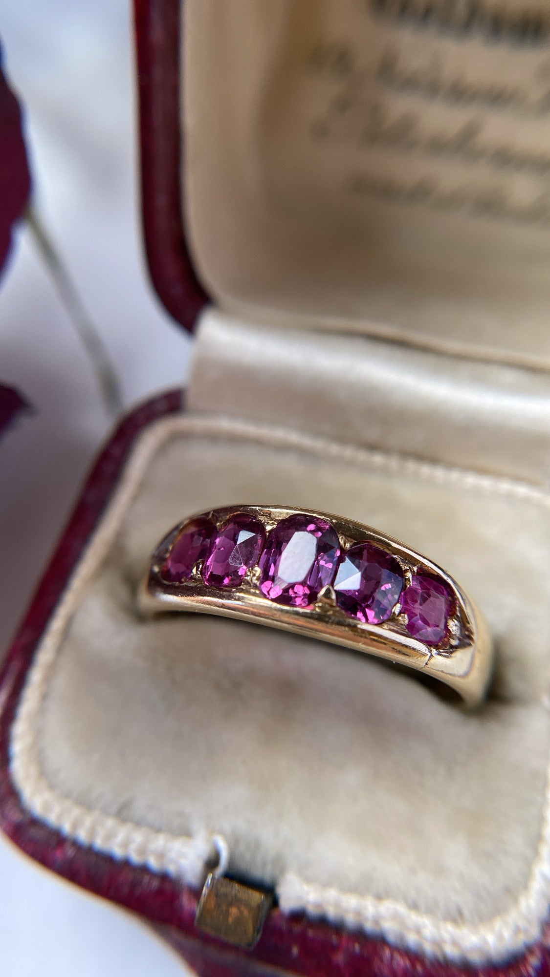 the five stone ruby ring