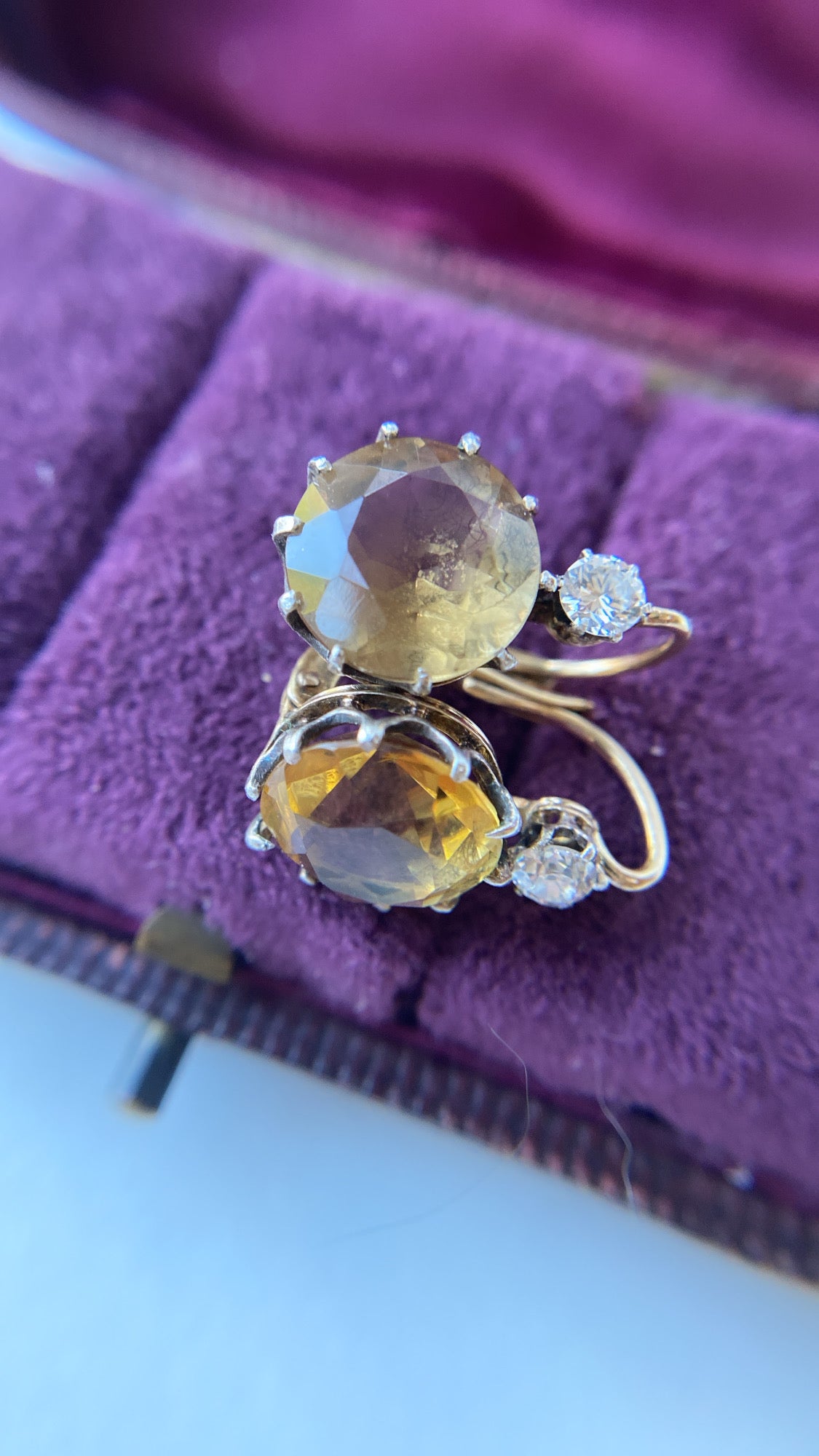 the citrine and diamond dormeuse earrings