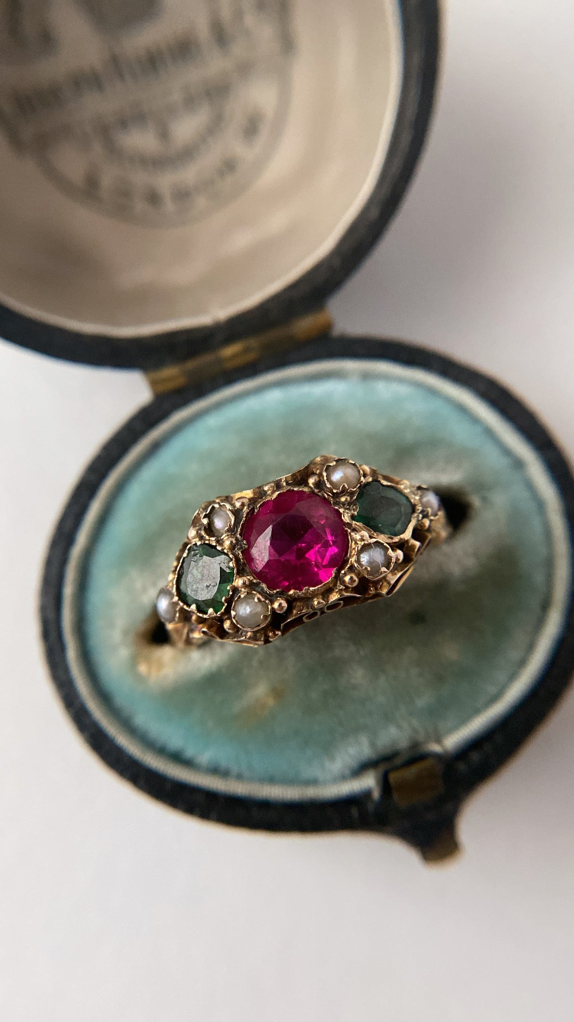 antique vivid coloured paste ring