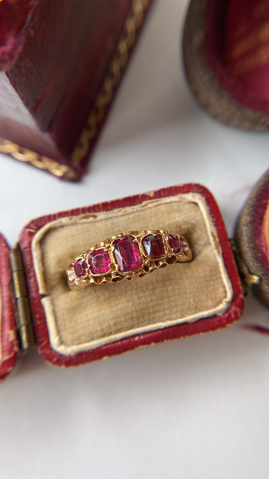 the antique garnet half hoop