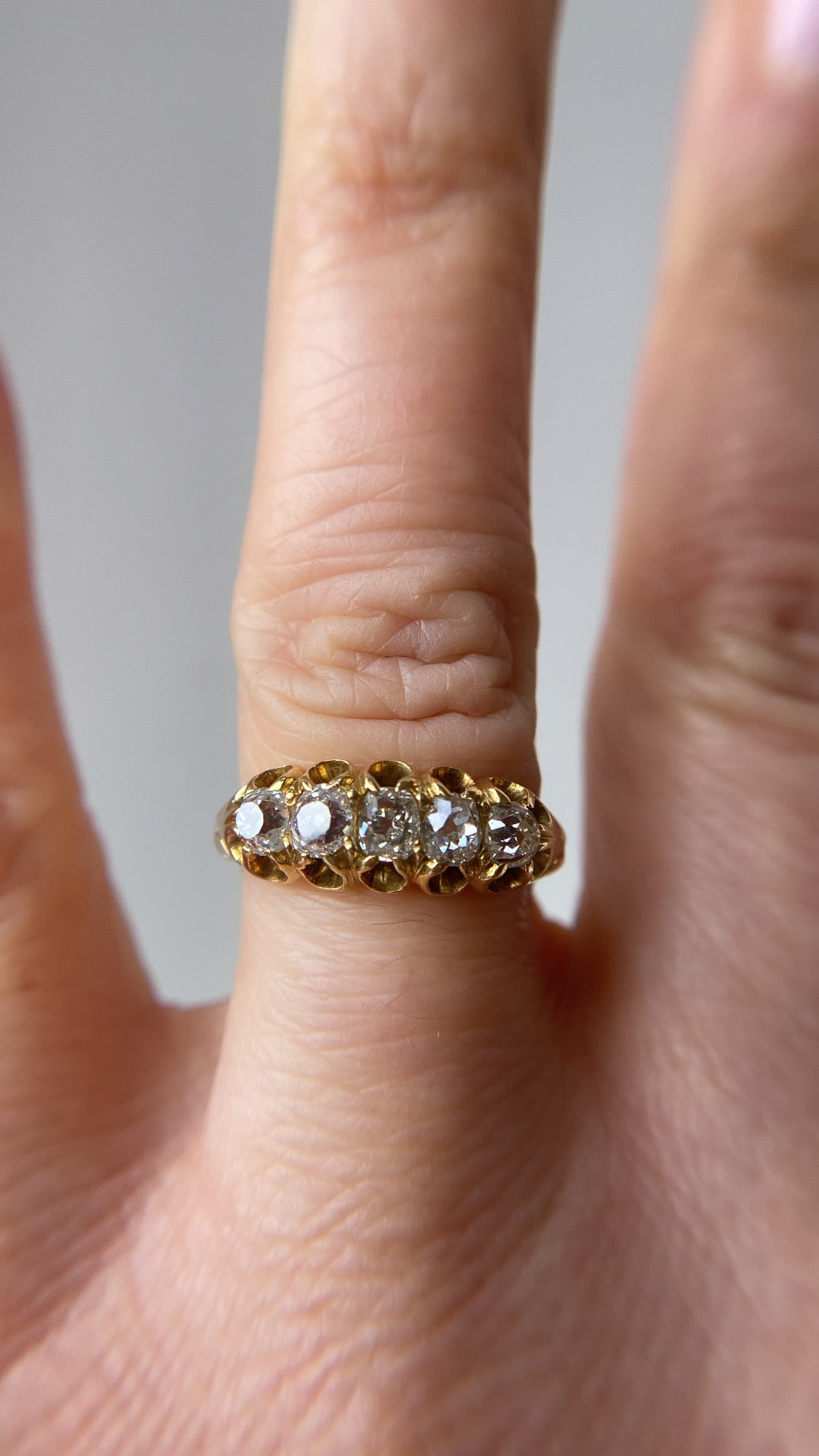the chunky five stone diamond band