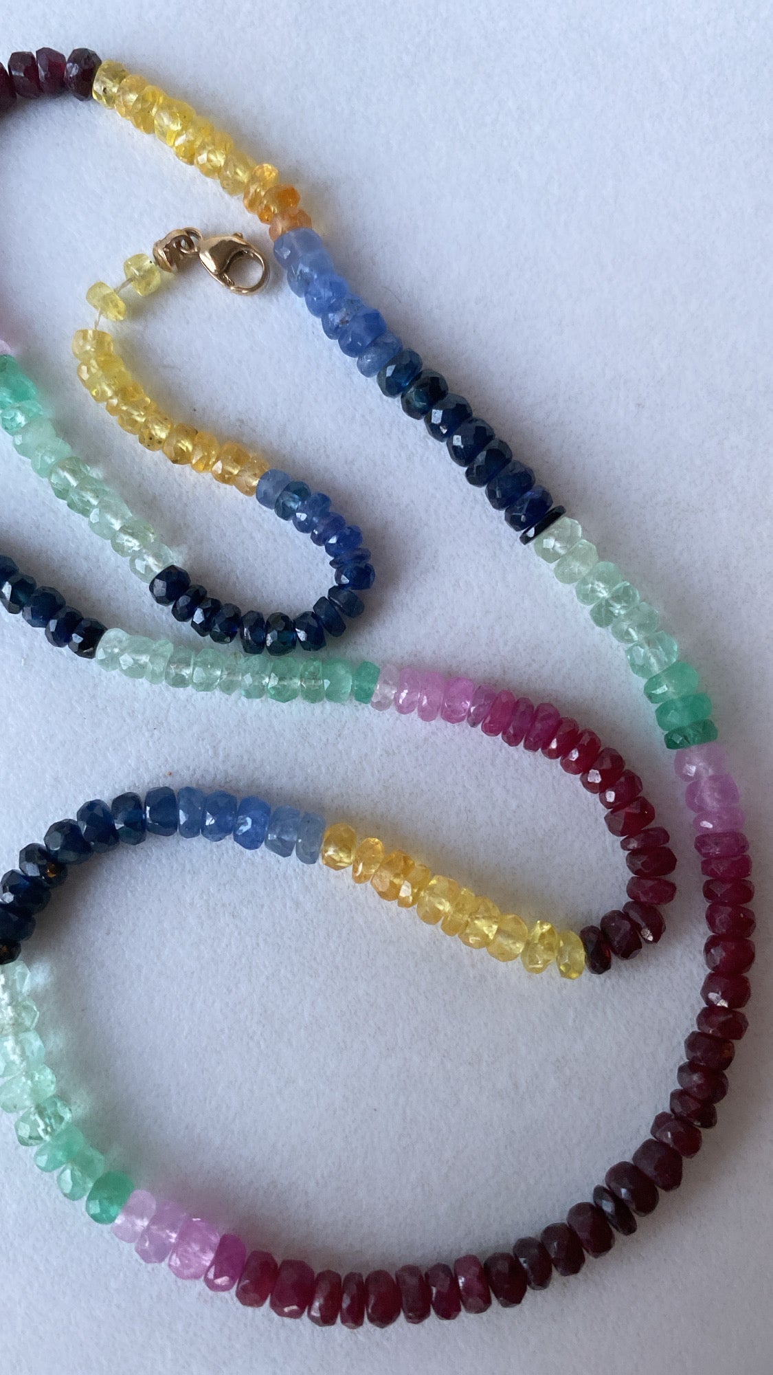 rainbow gem bead necklace