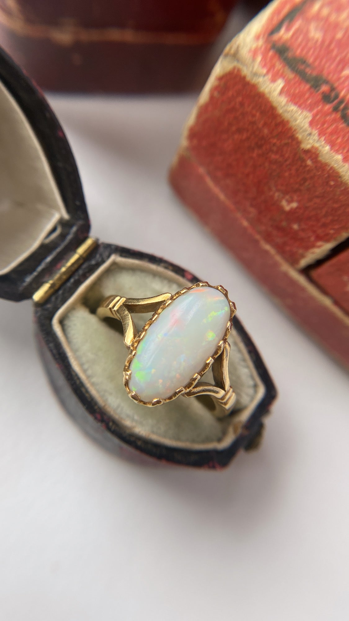 early 20th century opal cabochon ring