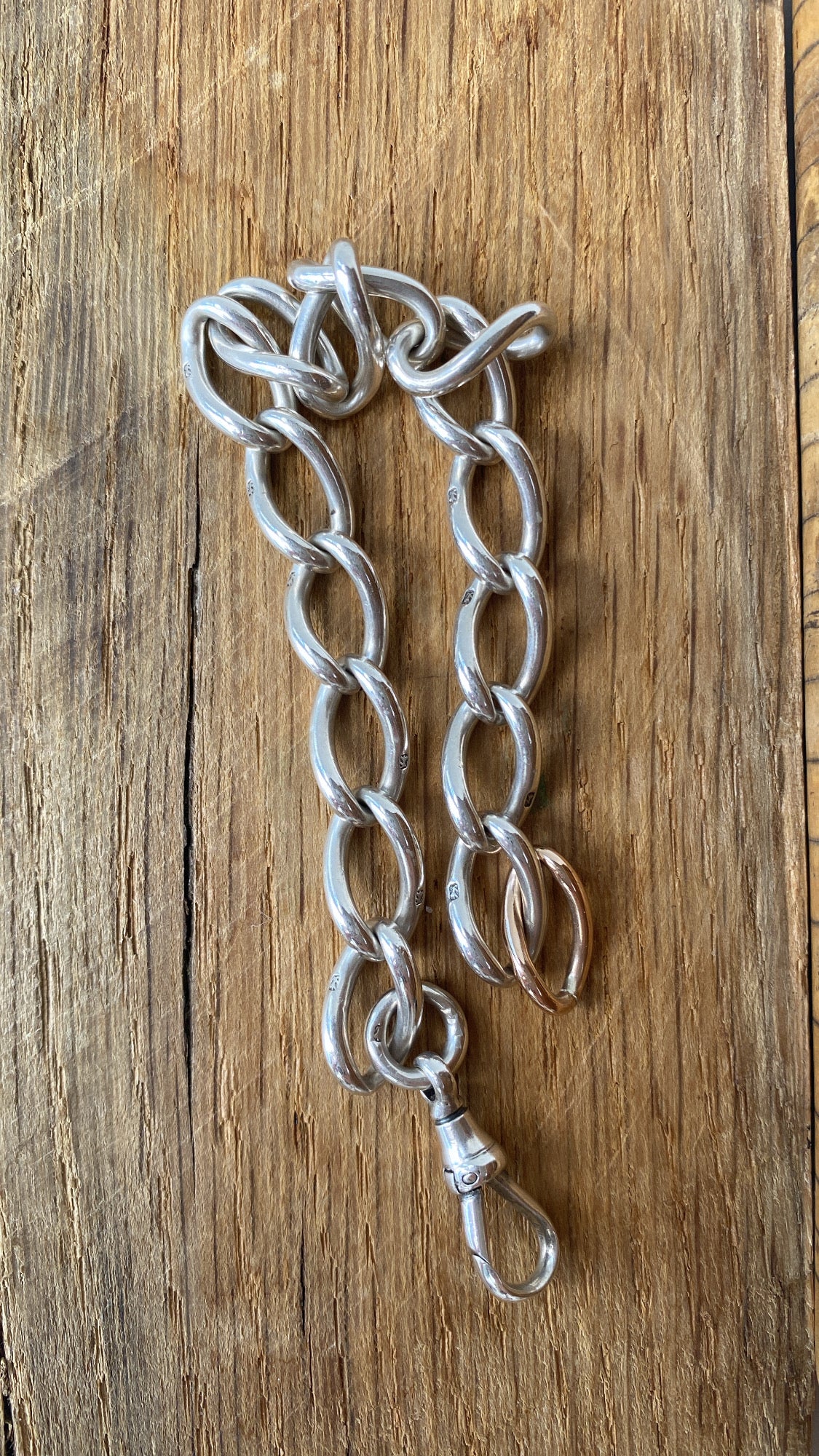 the antique oval link silver bracelet